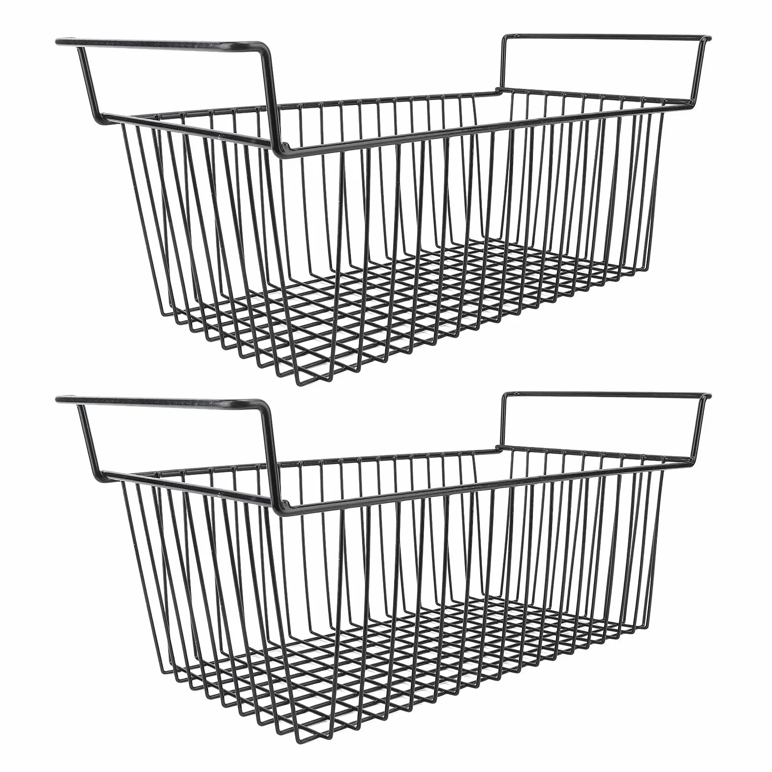 TOPINCN 2 Contenedores Organizadores para Congelador, Cesta de Almacenamiento para Congelador Apilable, Divisor de Almacenamiento de Alambre de Metal para (Largo 70 cm x ancho 30 cm x