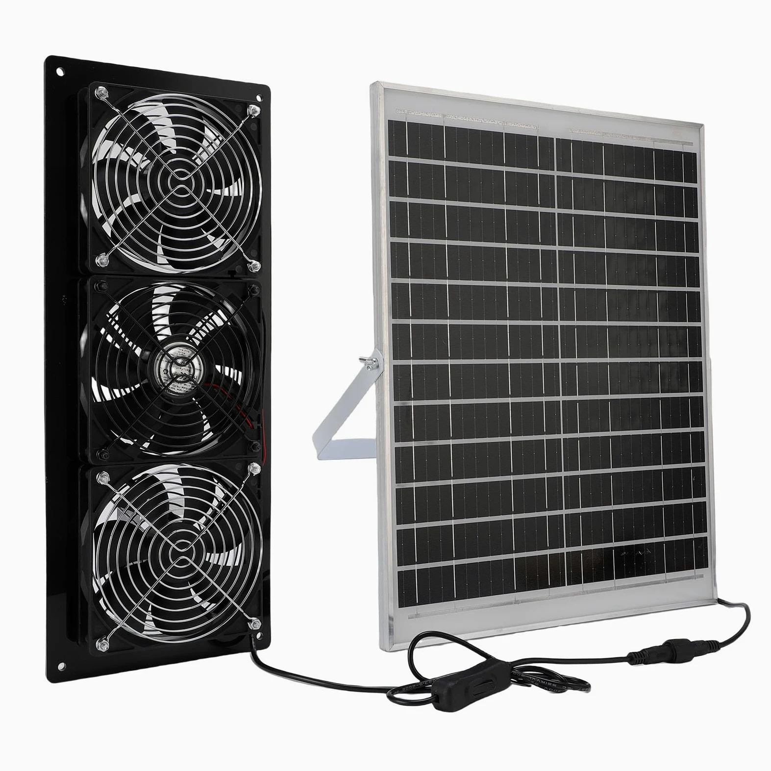 Generic Kit de Ventilador de Escape con Energía Solar, 25W, Resistente a la Intemperie, para Gallinero, Invernadero, Casa para Mascotas, Ventilación de Alta Eficiencia