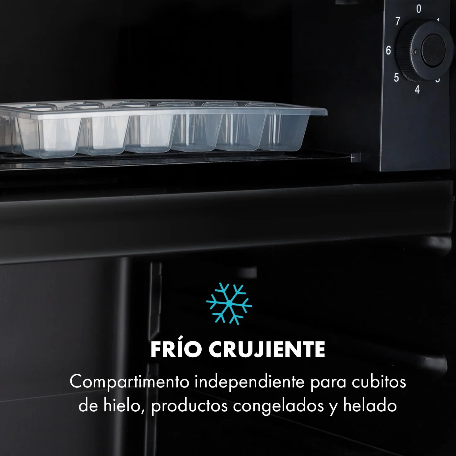 Klarstein Cool Vibe - Refrigerator, capacity: 70 litres, VividArt Concept: door with sticker bomb design print, ice compartment, ice cube tray, noise level: 42 dB, black