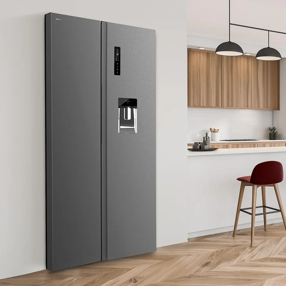 Cecotec Frigorífico Americano de 559 Litros Bolero CoolMarket SBS 562 Dark D. 177 cm de Alto y 90 cm Ancho, Clase D, Sistema Multi Air Flow, Total No frost, Motor Inverter Plus