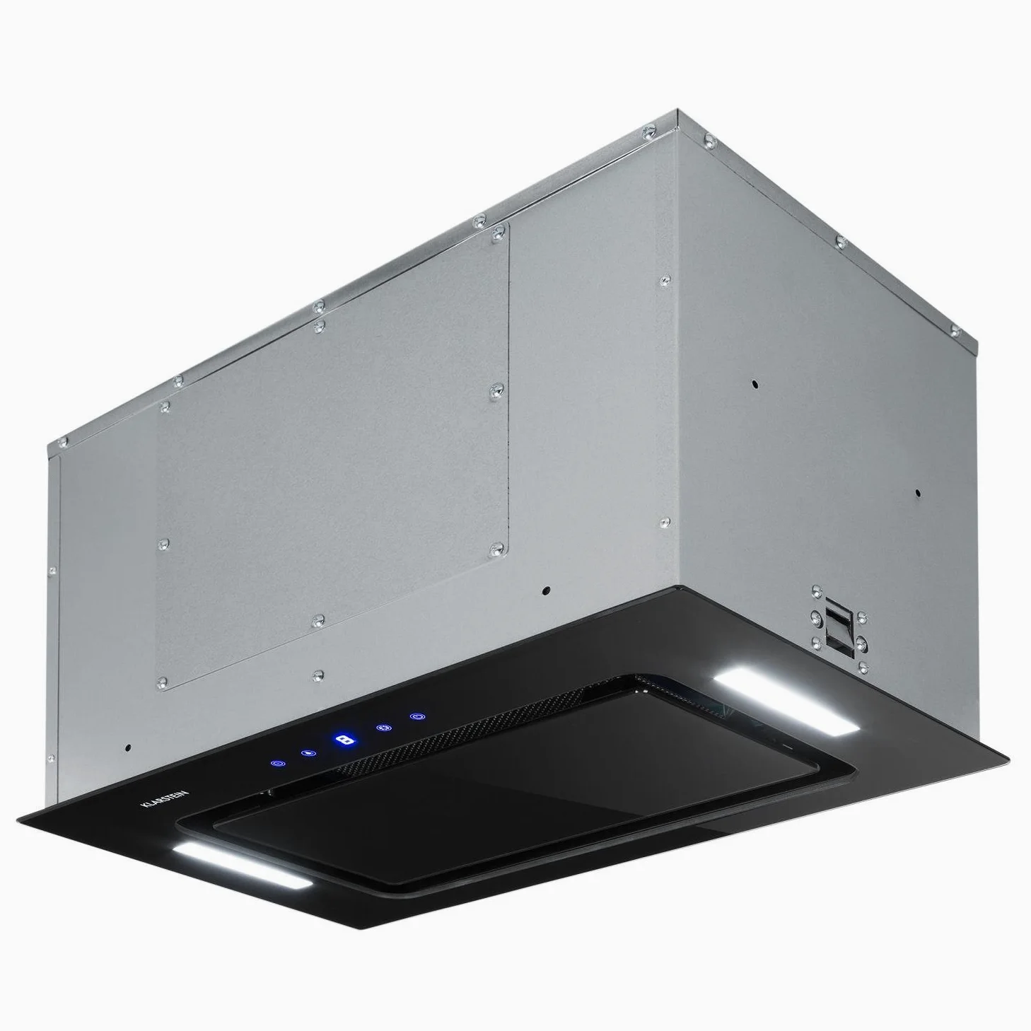 Klarstein HEKTOR - Extractor de humos, Extractor bajo mueble, Autoapagado, Panel táctil, Iluminación de la cocina, Hasta 530 m³/h, 2 filtros de carbóno activo, 52 x 30 x 30 cm, Negro