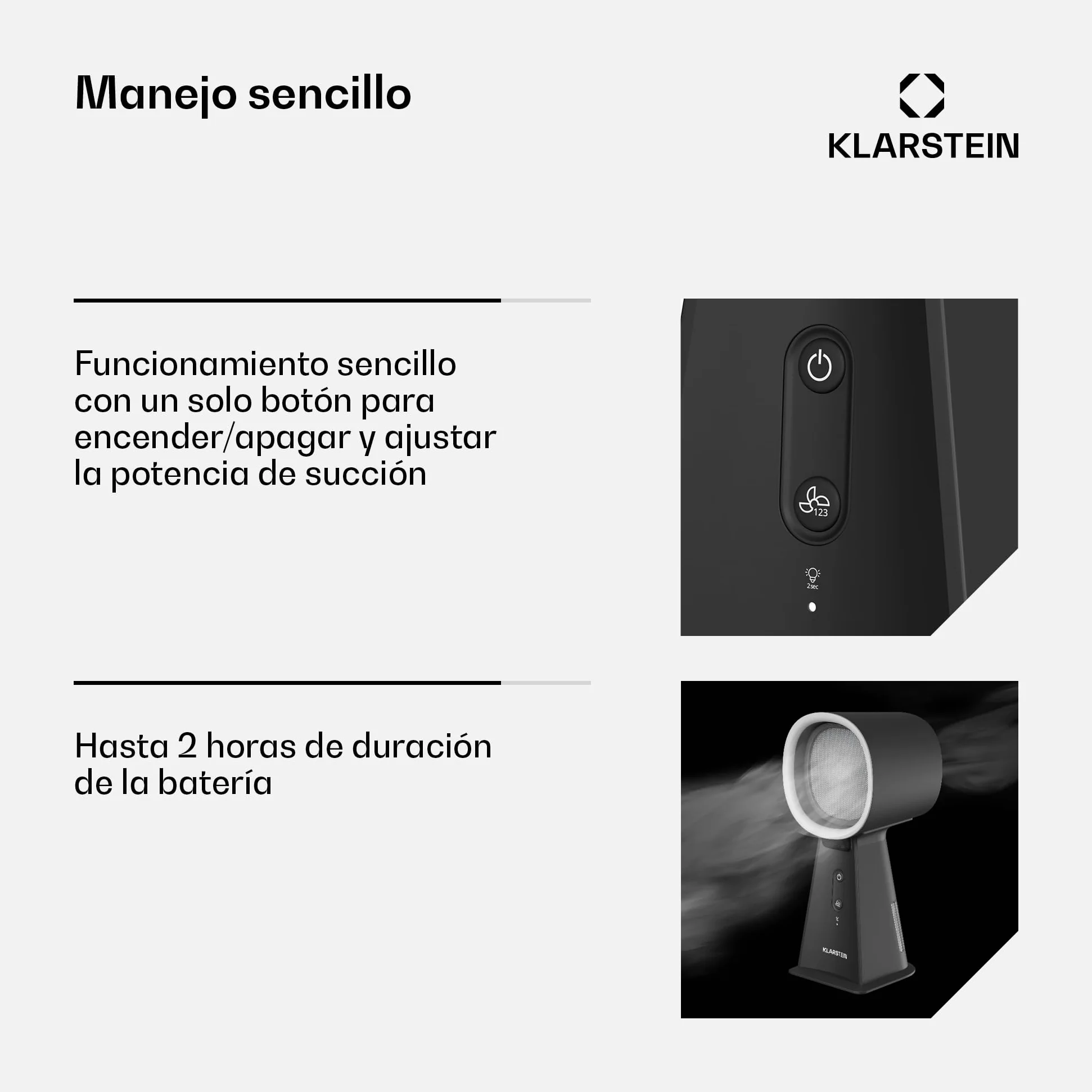 KLARSTEIN Campana Extractora Portátil, Compacta Y Potente 200 M³/H, Un Filtro Multicapa, Una Base Antideslizante, Ideal para Cocinas Pequeñas Y Áreas De Cocción