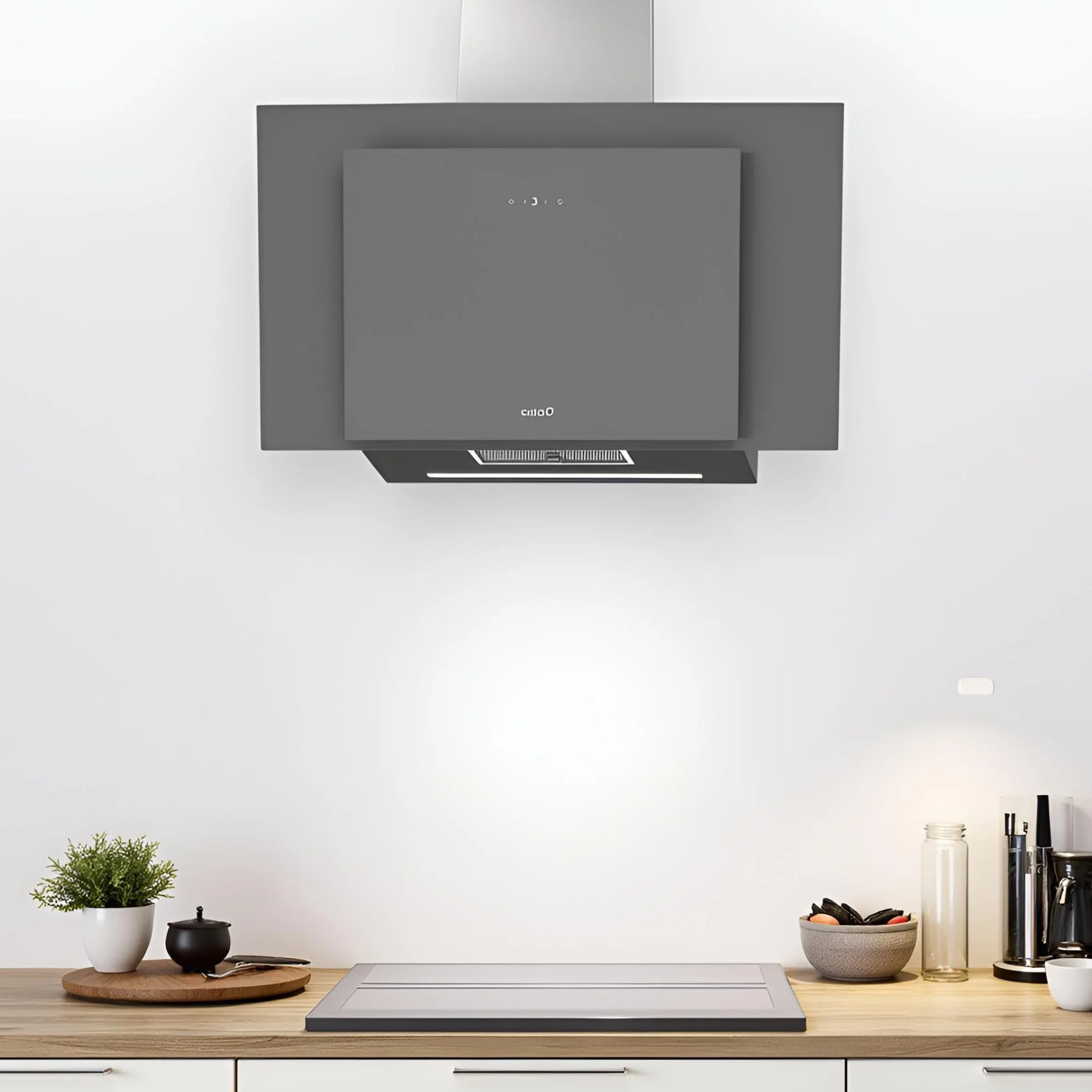 Cata Campana Extractora THALASSA PRO 900GR Control Táctil Display Digital 842m3/h Motor Brushless Silencioso LED Gris
