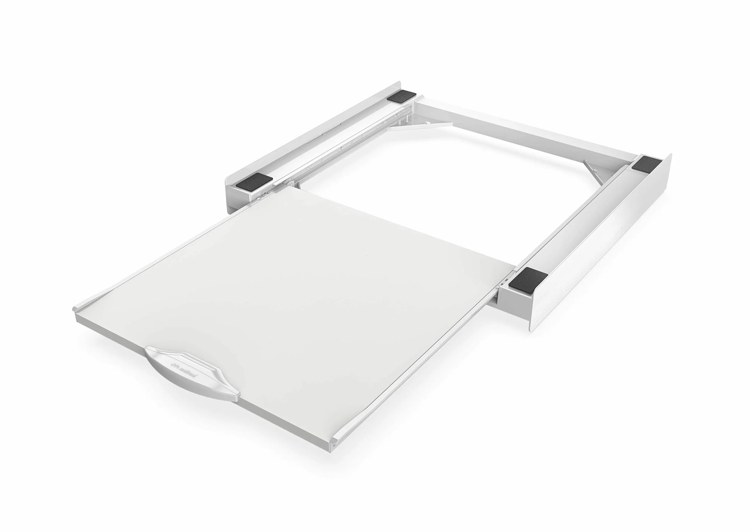 Meliconi Base Torre Pro, kit de superposición universal para lavadora y secadora con estante extraíble y correa de seguridad incluida. Fabricado en Italia, blanco, M