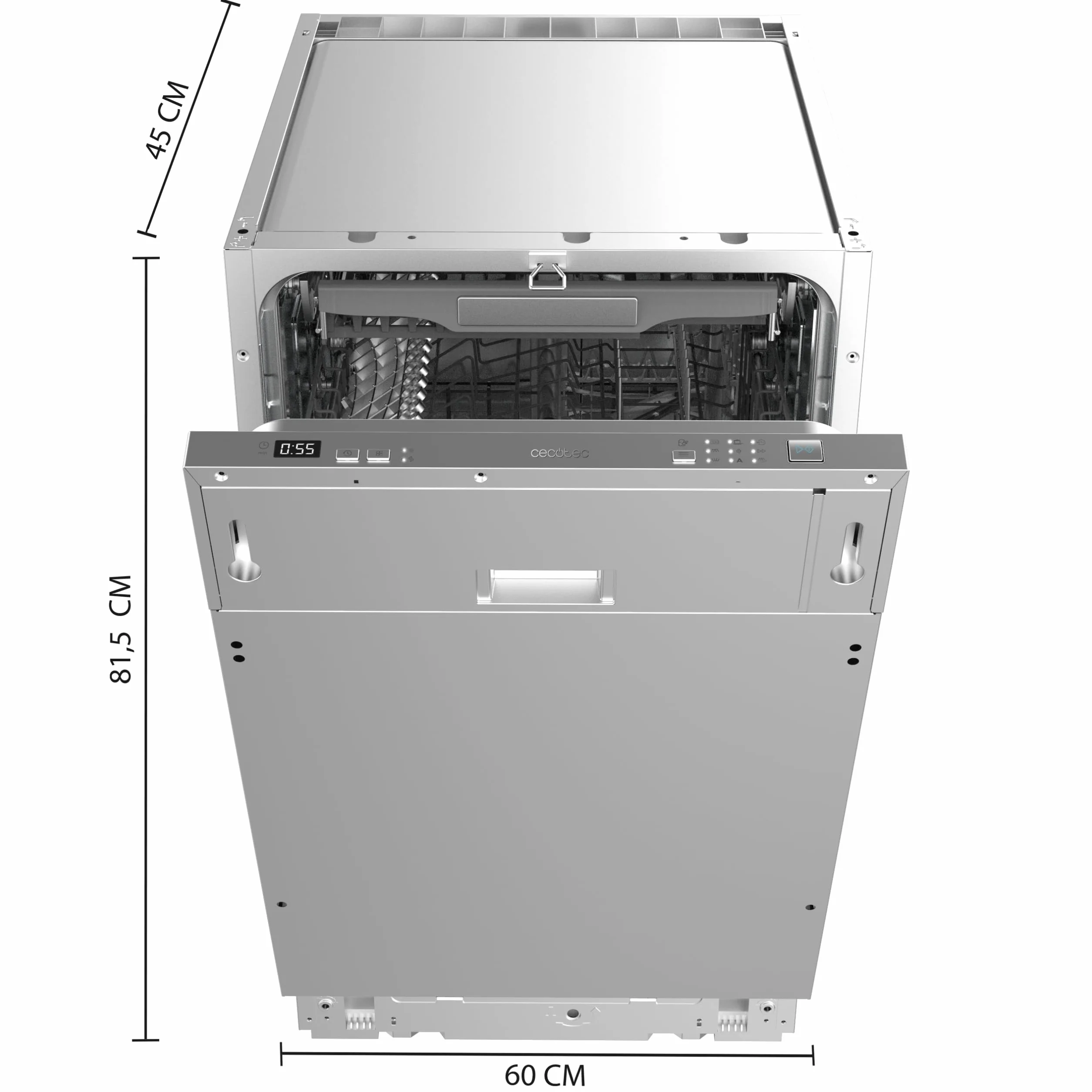 Cecotec Lavavajillas Integrable Bolero Aguazero 4101 Full-BI E 1850 W 11 Cubiertos 6 Programas AquaStop Panel Táctil