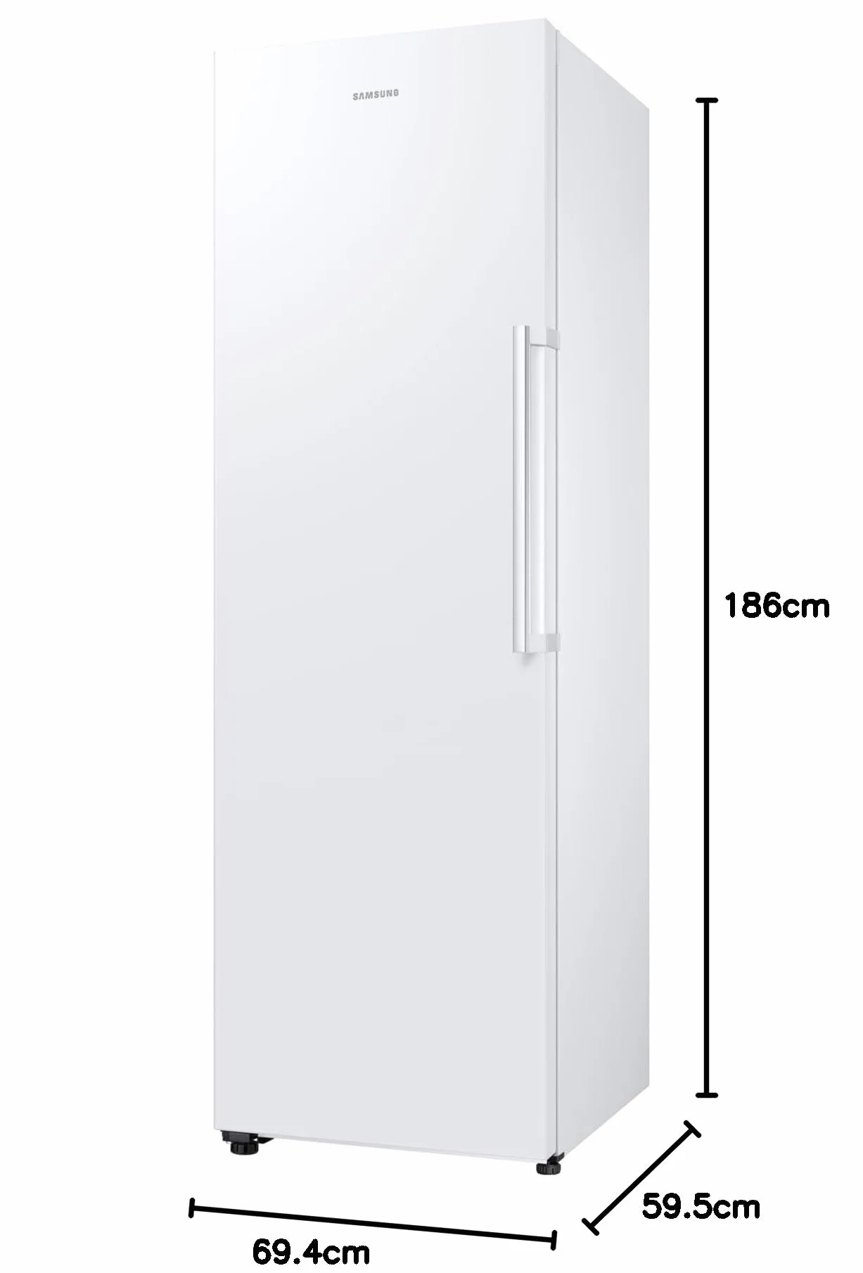 Samsung Congelador Vertical 186cm, 323L, Clase E, Color Blanco, SmartThings, AI Energy Mode, Tecnología SpaceMax™ - RZ32C7ADEWW/EF [Clase de eficiencia energética E]