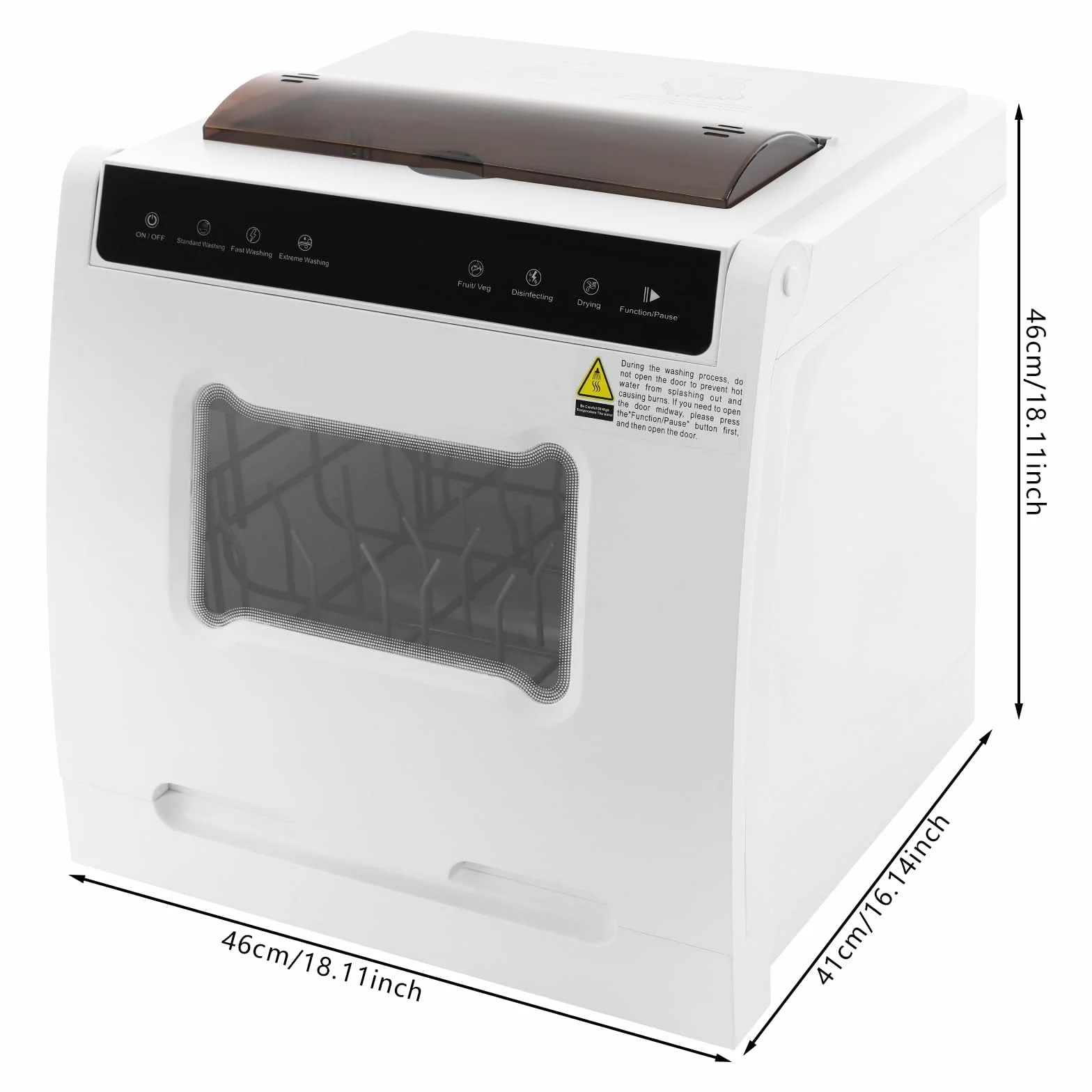 800 W portátil Lavavajillas, lavavajillas de mesa con 6 programas y depósito de agua de 5L, lavavajillas de mesa con cubierta semitransparente e indicador LED, perfecto y fácil para casas pequeñas