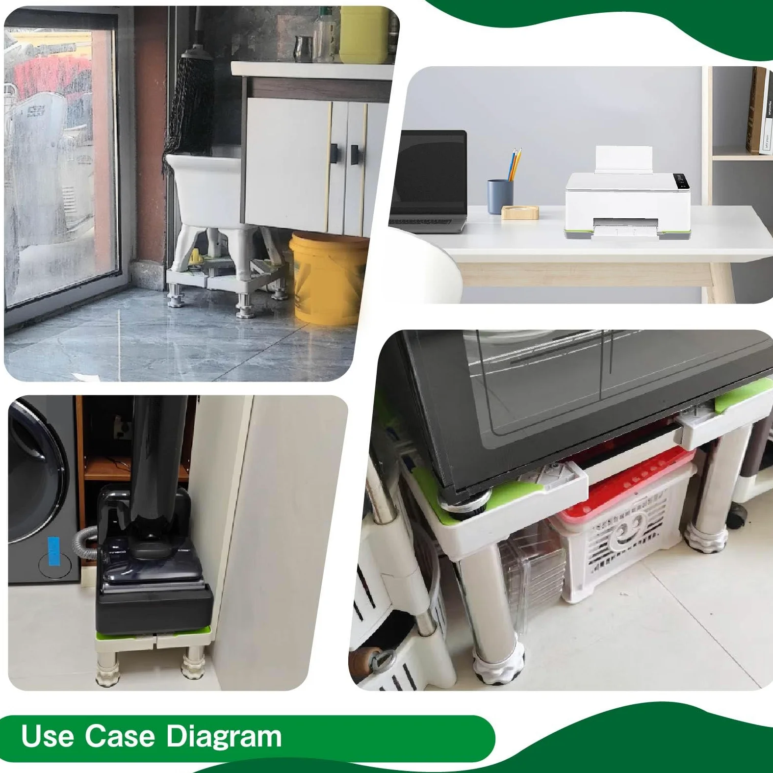 Soporte de base para lavadora, elevador ajustable para electrodomésticos, altura de acero inoxidable de 19 a 22 cm, soporte duradero para lavadora, secadora, elevación de refrigerador, uso doméstico