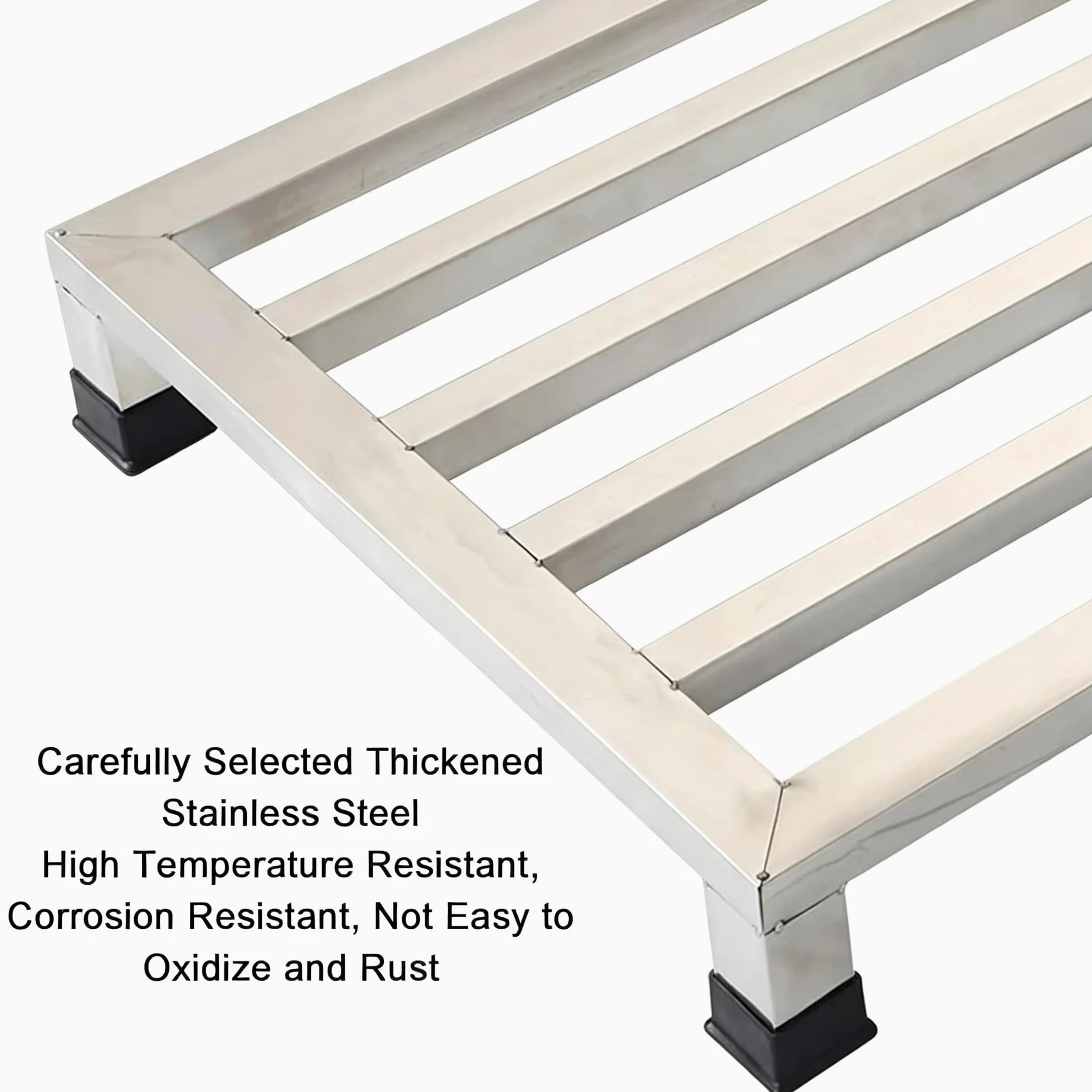 Soporte elevador de electrodomésticos de acero inoxidable resistente para refrigeradores y arandelas | Soportes de suelo, base de almacenamiento, diseño de paleta dividida para una fácil limpieza y flujo de aire, lavadora/nevera