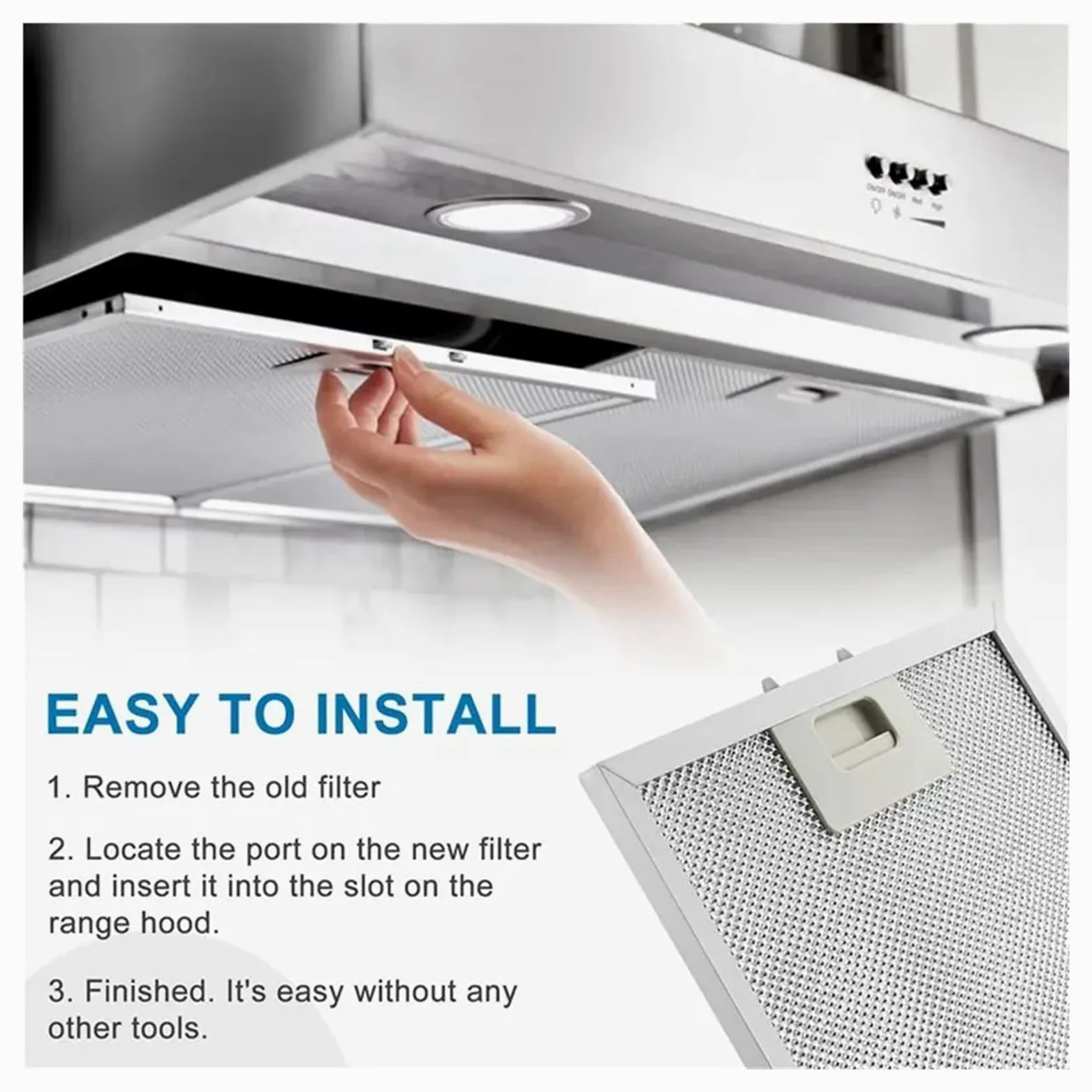 Reemplazo De Filtro De Grasa W10169961A, Malla De Aluminio De 5 Capas, Compatible Con Whirlpool, Accesorios De Campana De Ventilación De La Serie(6pcs)