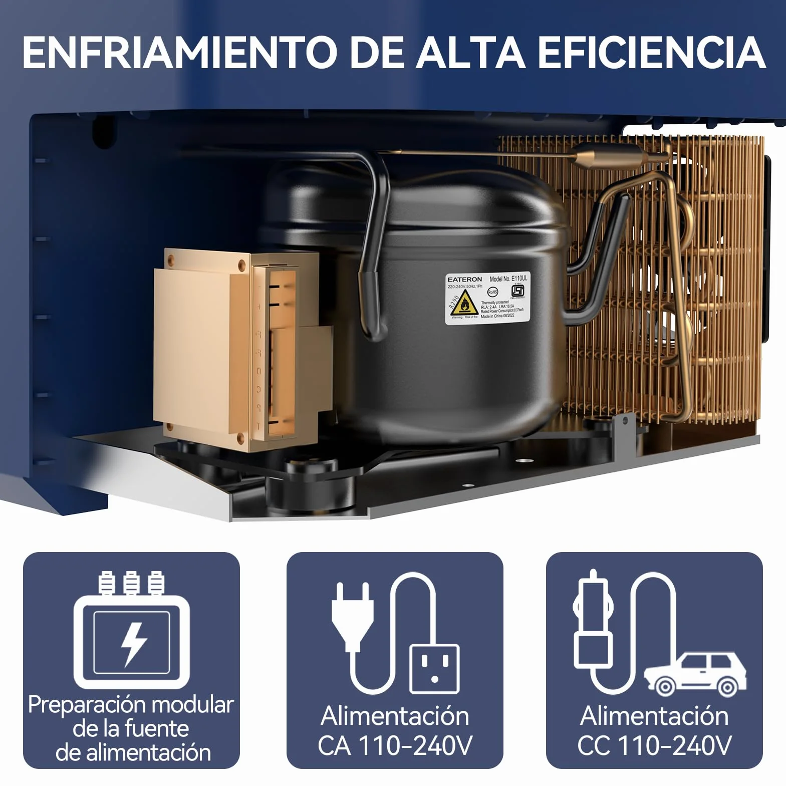 BINGI Nevera Portátil Eléctrica 30L,Nevera y Congelador Compresor Portátil,Refrigerador de Coche 12V/24V,mini frigorífico CA 220v Para Hogar,Conducción,Camping,Viajes,Barco,-18ºC a 15ºC