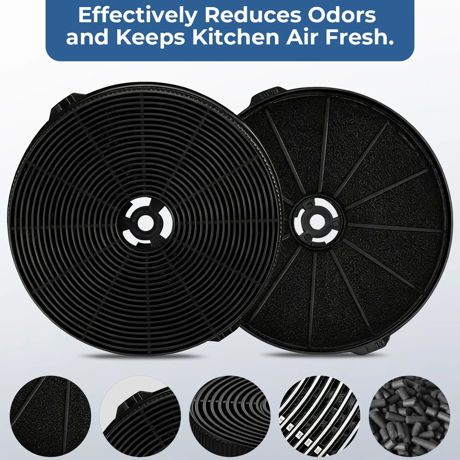 Filtro de carbón (CFZMG13) para campanas extractoras modelo USGB1370, USGB1370TC, USGB1390, ZMS-1370TS, ZMS-1370A, ZMS-0275, juego de 2