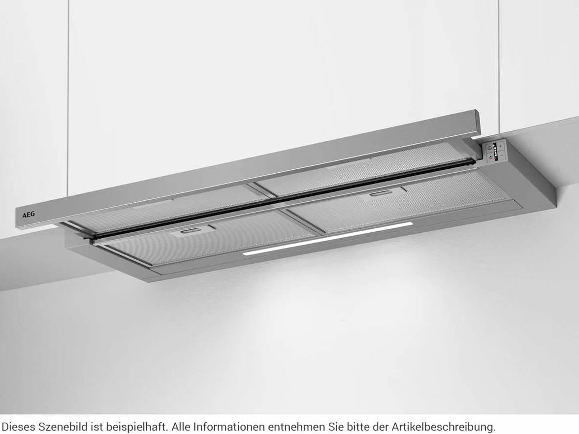 AEG Campana extractora extraíble 90 cm 660 m3/h 3 velocidades intensivo LED Inox Clase A