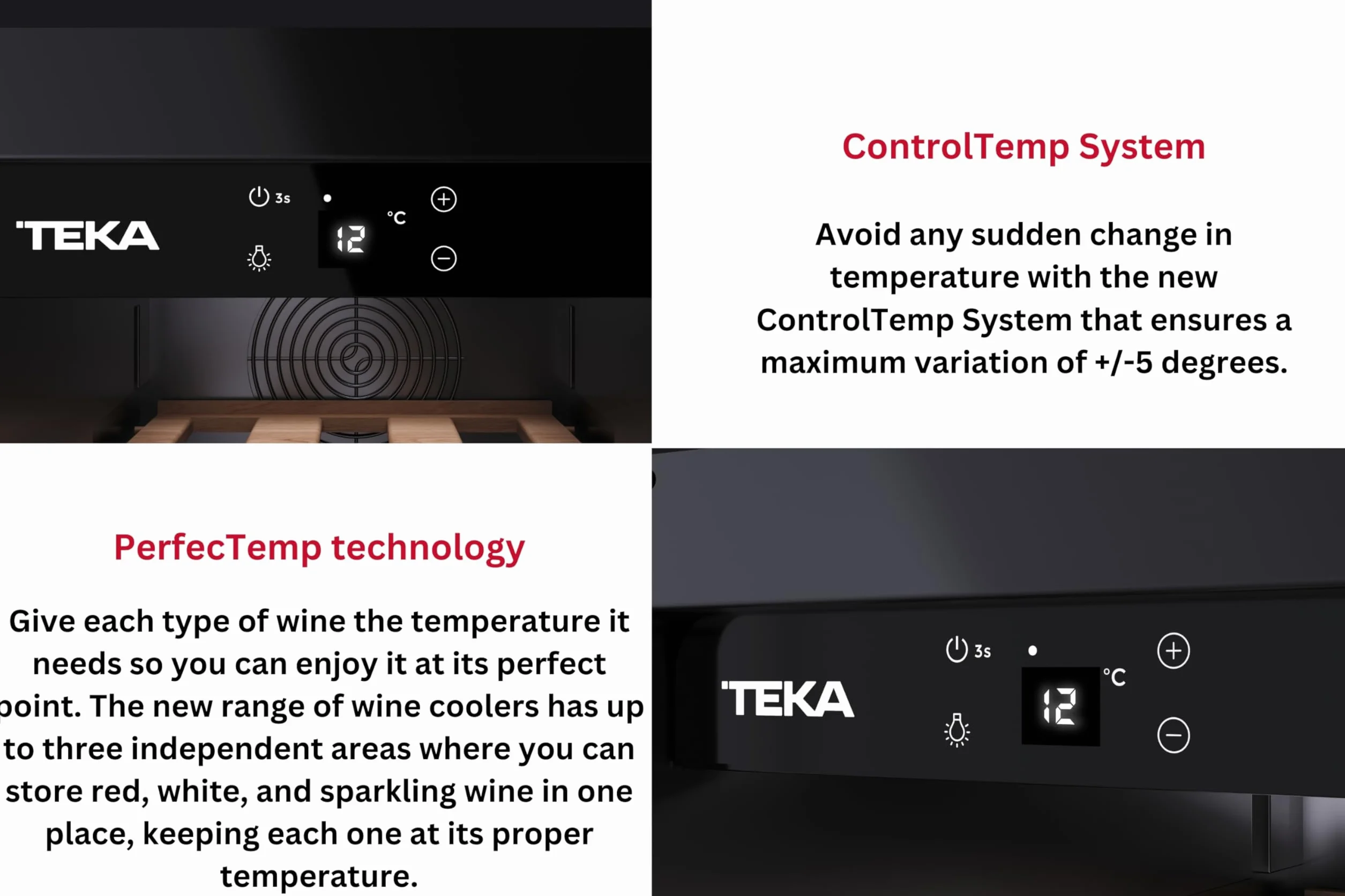 Teka - Vinoteca - Enfriador de vinos independiente con capacidad para 20 botellas y control de temperatura ajustable - Modelo Sommelier RVU 10020 GBK