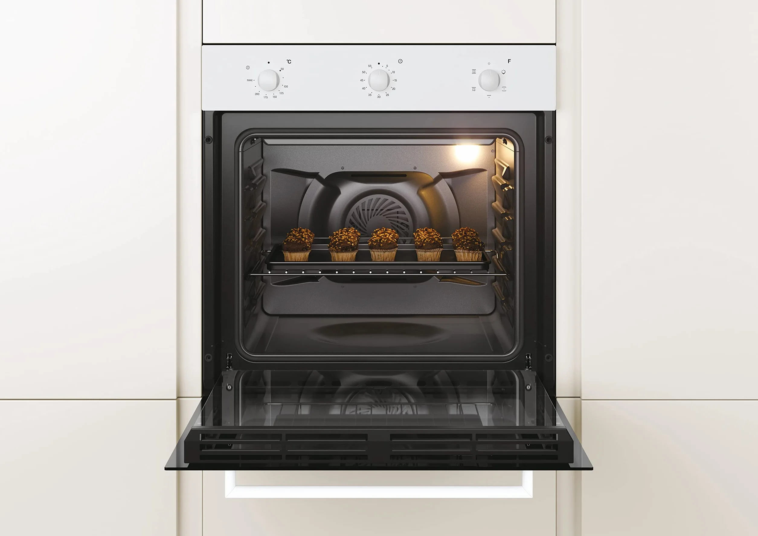 Horno Multifunción 65L Cristal Blanco Clase A