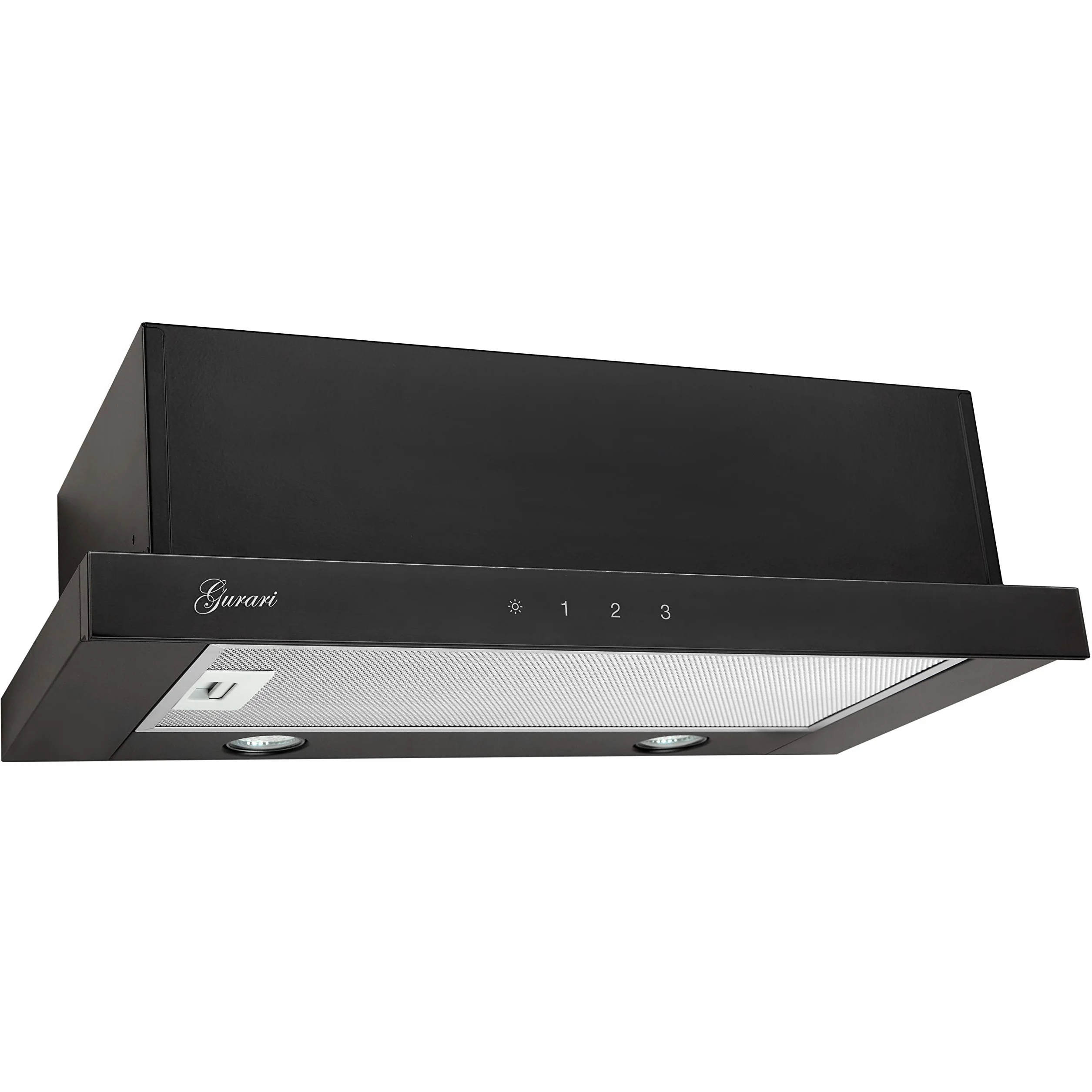 Gurari GCH 117 BL • Campana Extractora Empotrable • 60cm • 1000 m³/h • Iluminación LED • Vidrio Negro • Evacuación y Circulación