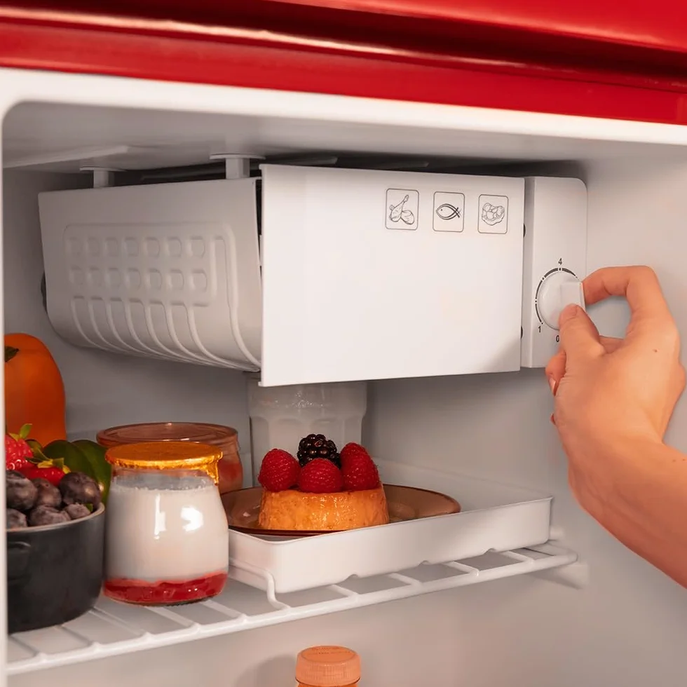 Cecotec Bolero CoolMarket TT Origin 45 Mini Nevera Frigorífico Retro Sobremesa 45L Rojo