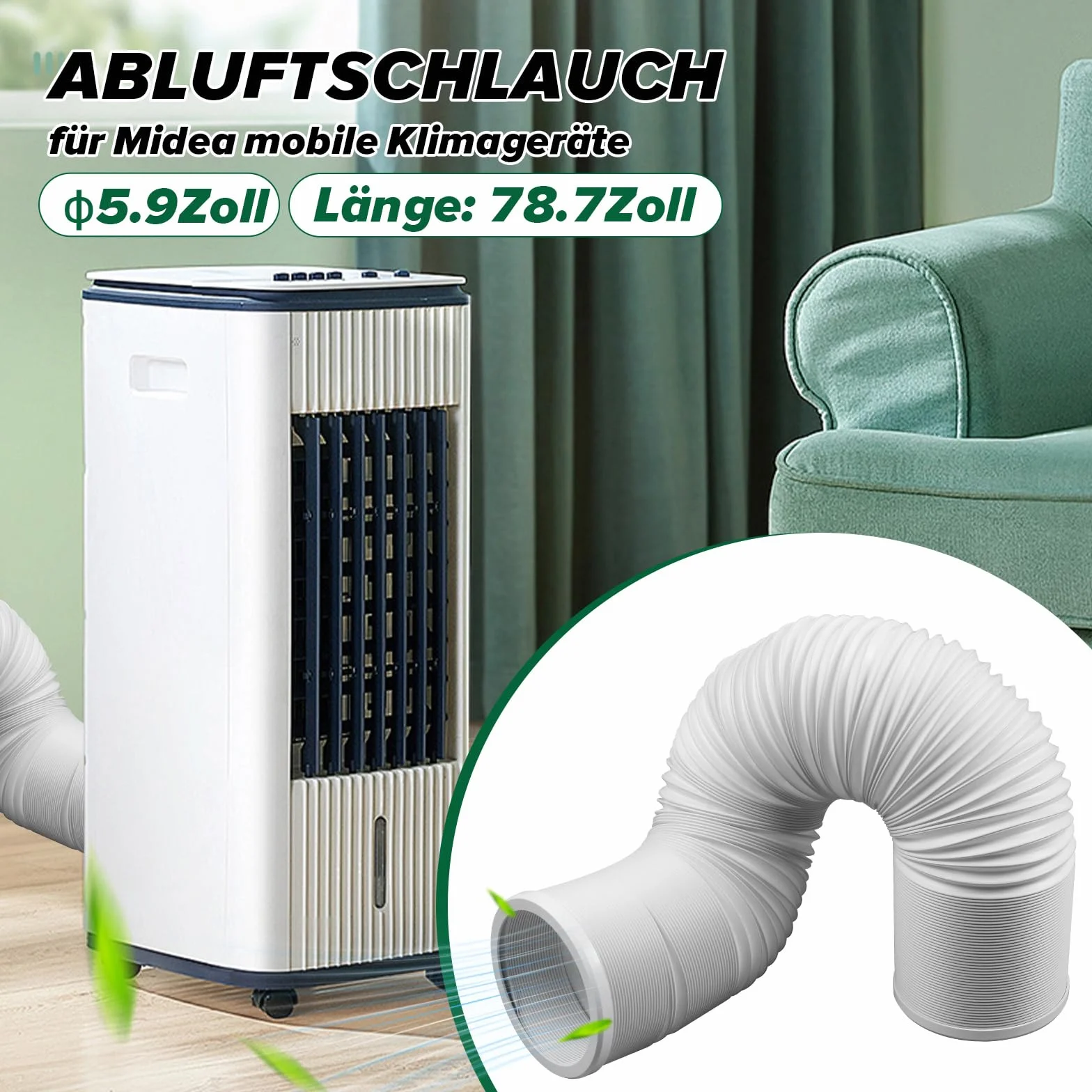 Manguera de aire acondicionado de 2 m, diámetro de 15 cm, manguera de escape de aire acondicionado, para unidades de aire acondicionado, secadoras, deshumidificadores