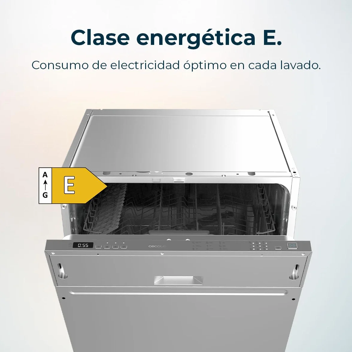 Cecotec Lavavajillas Integrable 60cm Bolero Aguazero 6110 Full-BI. 1850W, 12 Cubiertos y 7 Programas, Función Media Carga, Programa 3 en 1, Delay Start, Dry+ y ChildLock, Cesta para Cubiertos