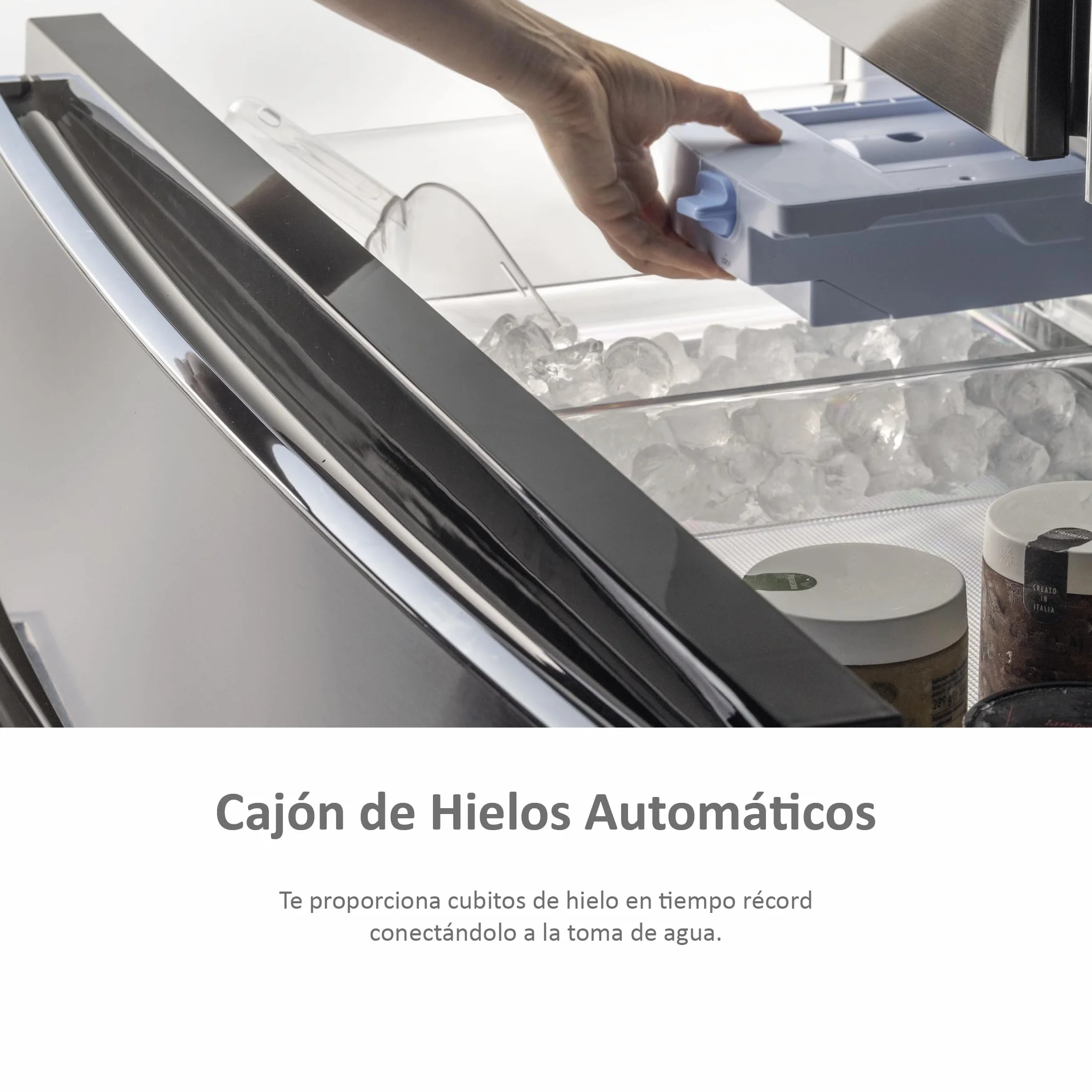 Haier FD 100 Series 7 HB26FSNAAA - Frigorífico, Puerta Francesa, Fabricación de Hielo Automática, Tecnología Antibacterias, Motor Inverter, Ancho 100cm, Capacidad XXL,Total No Frost, Titanium