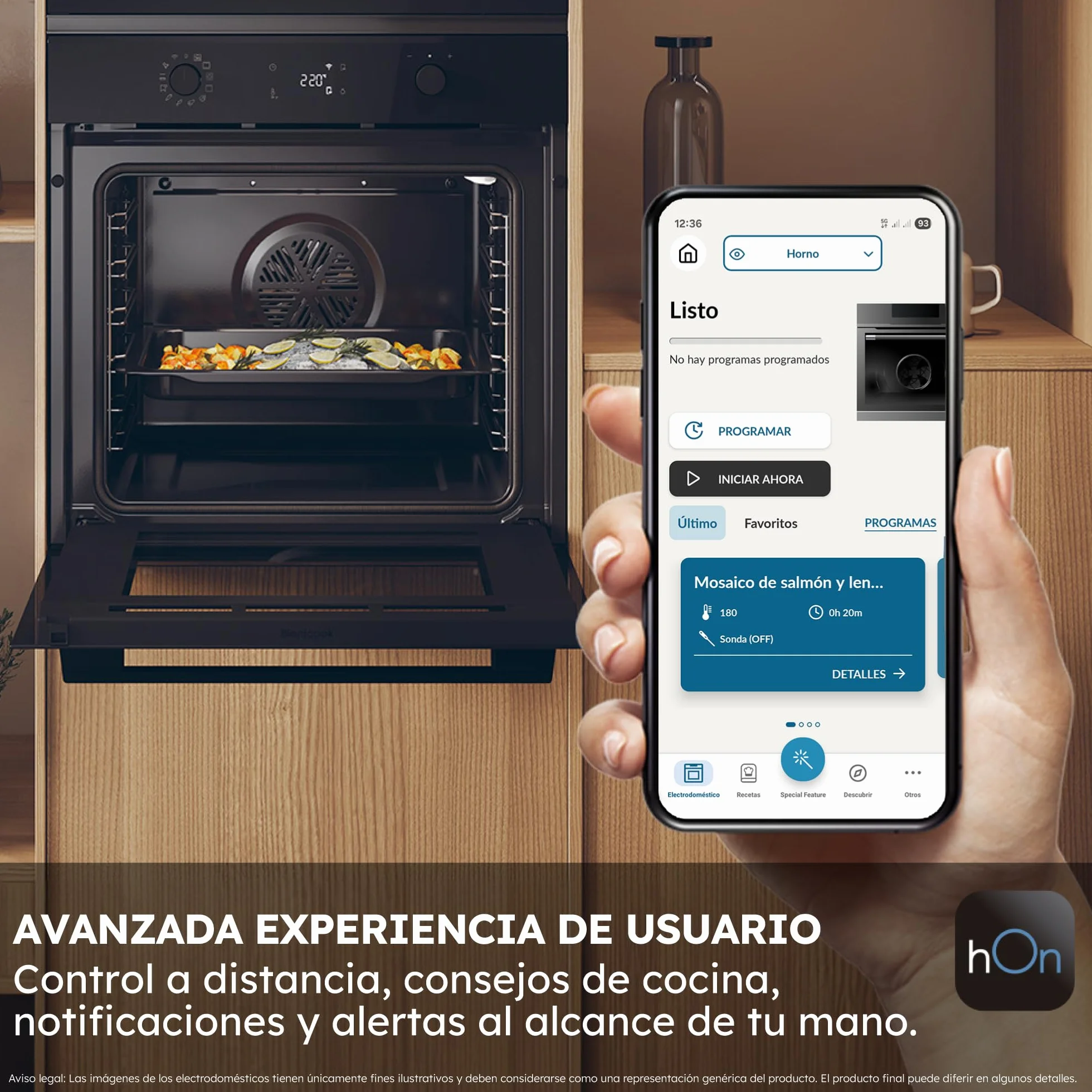 Haier ID Series 2 H6 ID2P5B3YTB - Horno Multifunción Pirolítico e Hidrolítico, Conectividad WIFI, 78L, Cocción multinivel, 12 Funciones, Display táctil y Mandos giratorios, Guía Telescópica, Negro