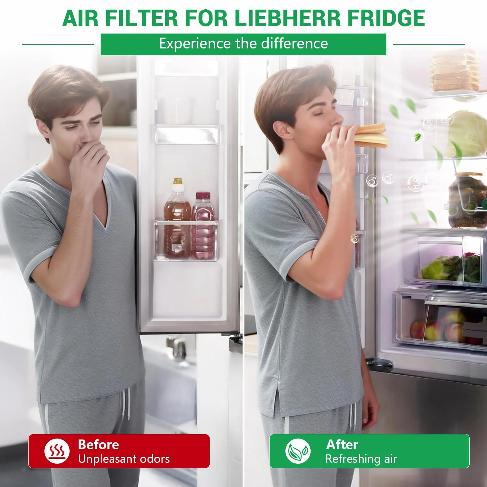 4 filtros Fresh Air para frigorífico Liebherr, filtro de carbón activo apto para 9096989, 988246000, 988246001, 9882429, 9882460, sustituye a 7440021-00