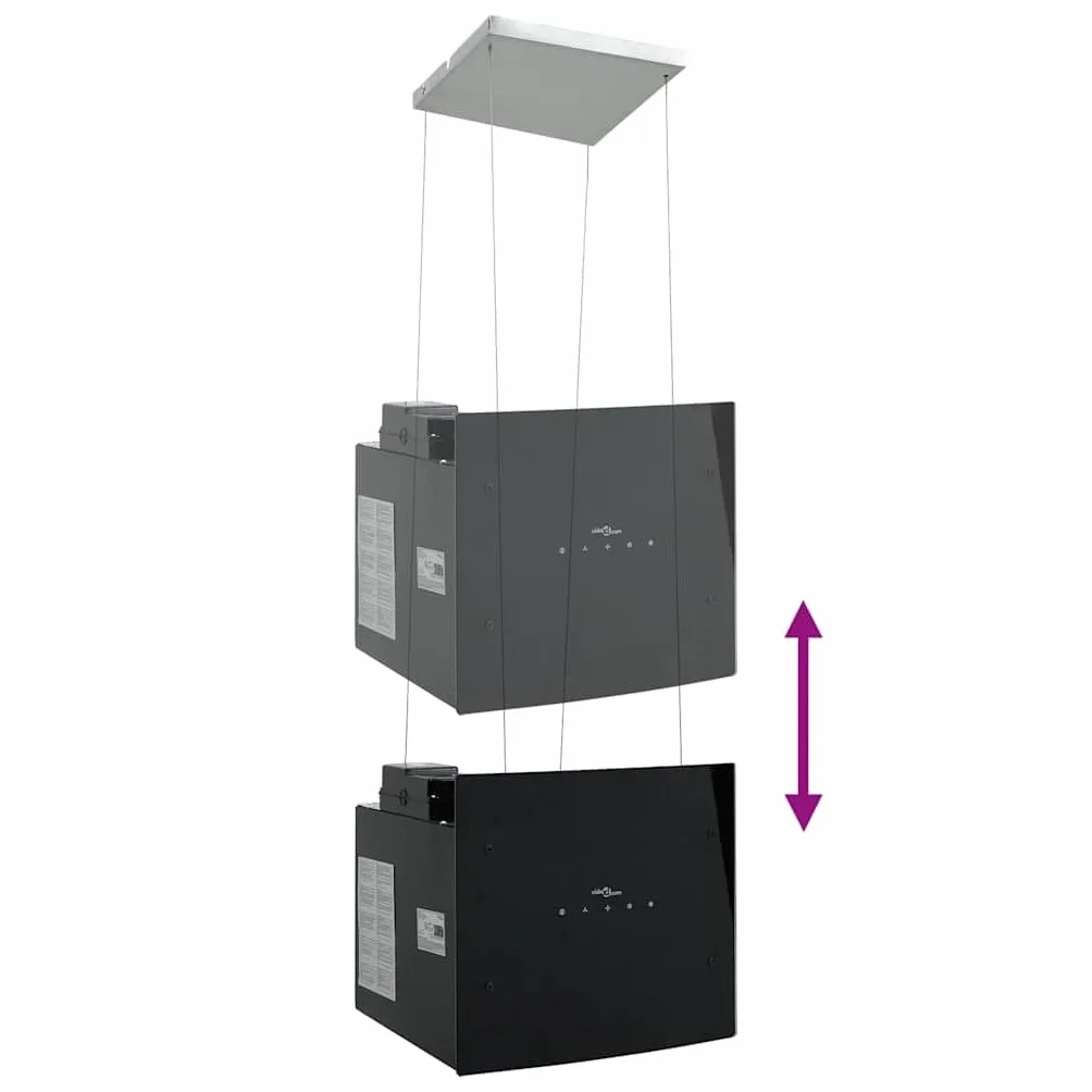 vidaXL Campana extractora de Isla Sensor táctil LCD Vidrio Templado, Extractor de Isla, Campana extractora de Isla, Extractor de Cocina de Isla