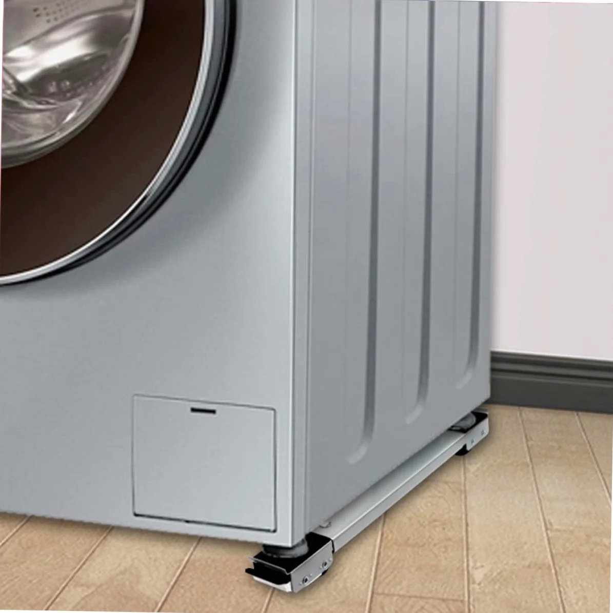 1par Soporte Móvil Para Electrodomésticos Base Deslizante Para Lavadoras y Refrigeradores Patas Antivibración Ruedas Diseño Escalable y Resistente Al Agua