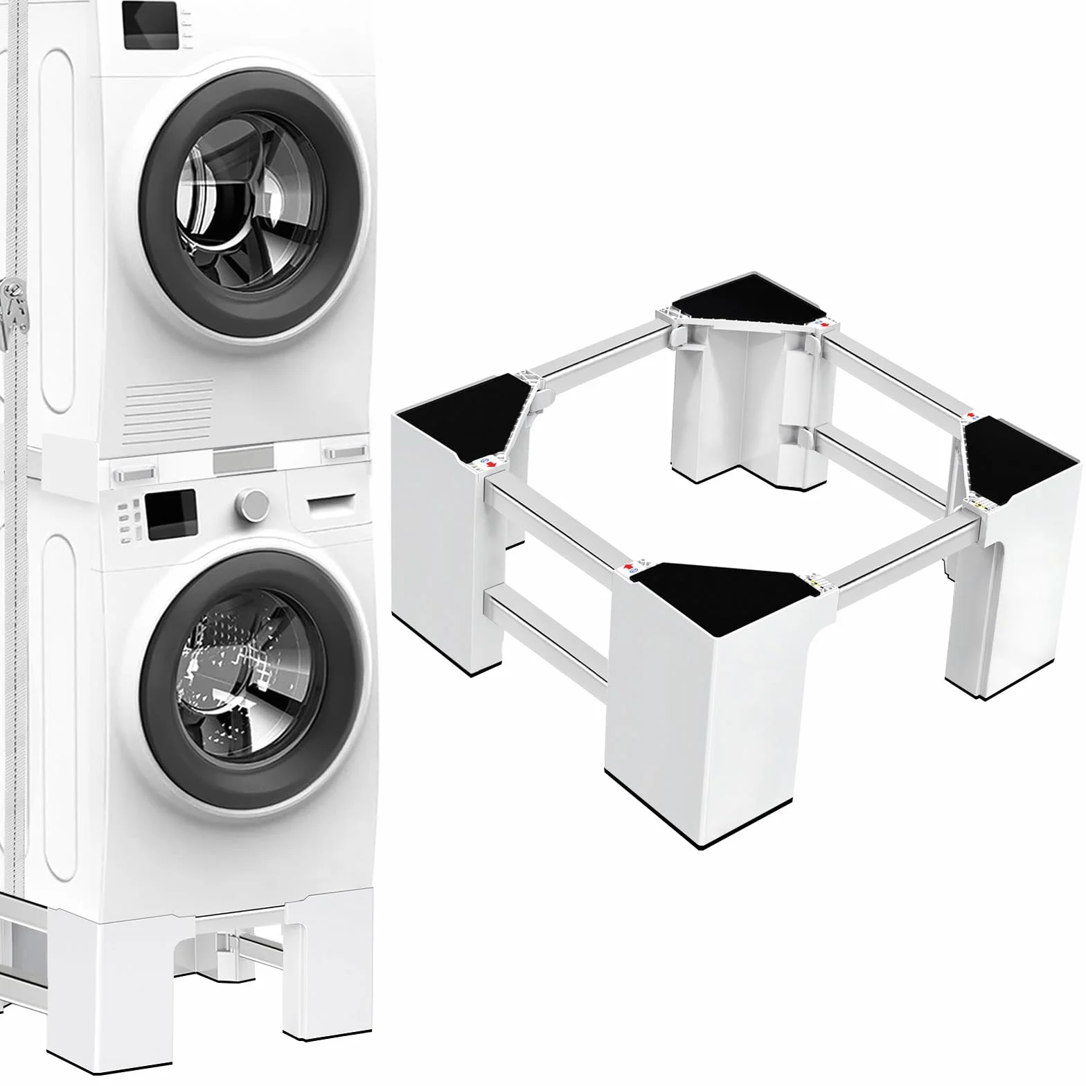 NIUXX Soporte Ajustable para Lavadoras: Base Ajustable para Muebles Pesados - 400 kg, para 46-69 cm Frigorífico/Secadoras, Soporte Lavadora Altura 23.9 cm