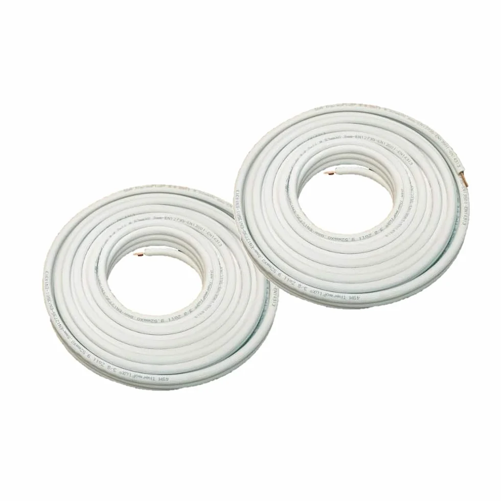 Tubería de Refrigerante Aislantes Tubo de Aire Tubo Doble 20 Metros Rollo 1/4 3/8 Pulgadas