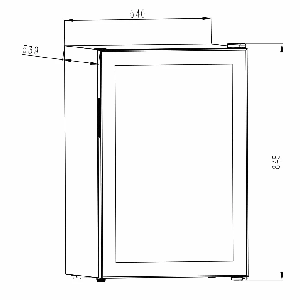 SVAN Frigorífico Refrigerador Horeca Negro SRH855500EN. Capacidad 115 Litros, Puerta Reversible, Bajo Nivel Sonoro, Eficiencia Energética Clase E