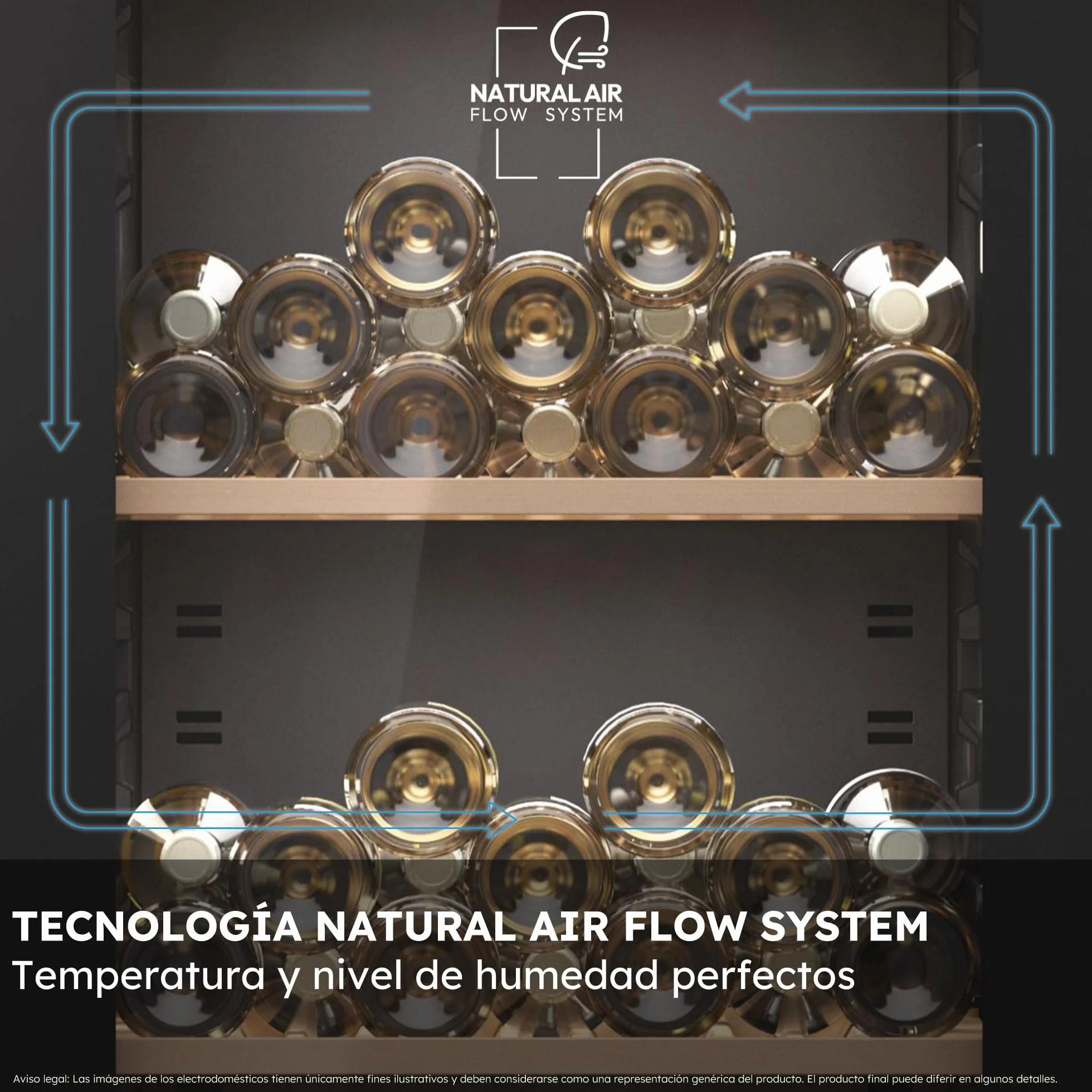 Haier Wine Bank 50 Series 7 HWS77GDAU1 Vinoteca de 77 botellas, WIFI, 2 Zonas, Estantes de madera, Filtro Anti-UV, Filtro de carbón, Refrigeración por Compresor, Display Digital, LED, 37 dbA, Negra