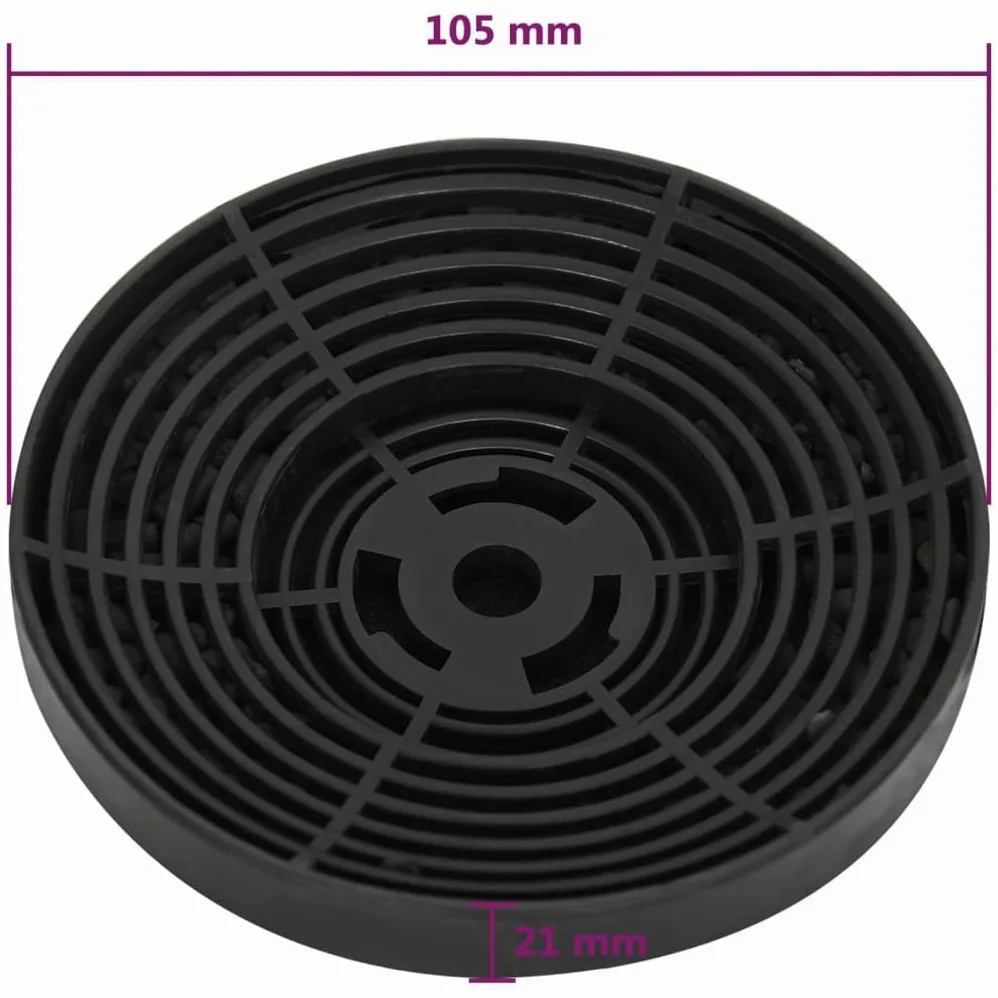 Filtro de carbón para campanas extractoras, 2 unidades, filtro de carbón activo, 105 x 21 mm, polipropileno, pieza de repuesto para campana extractora de aire para reducir los olores en la
