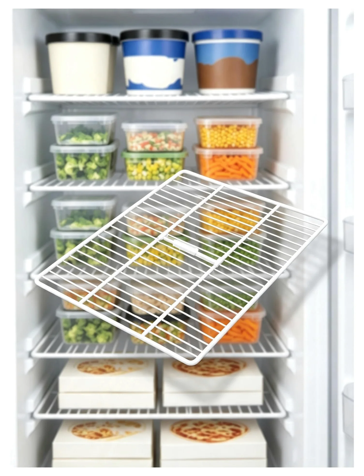 Genérico Estante de Almacenamiento para Congelador de Metal Multiusos | Construcción de metal; diseño que ahorra espacio; for para organizar alimentos(168x52cm/66.1x20.5")