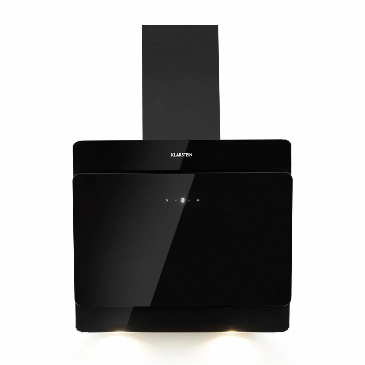 Klarstein Aurica - Campana extractora, Extractor humos, Juego extractor Kit recirculación, 165 W, Táctil, 60 cm, 2 filtro carbón activo, Negro