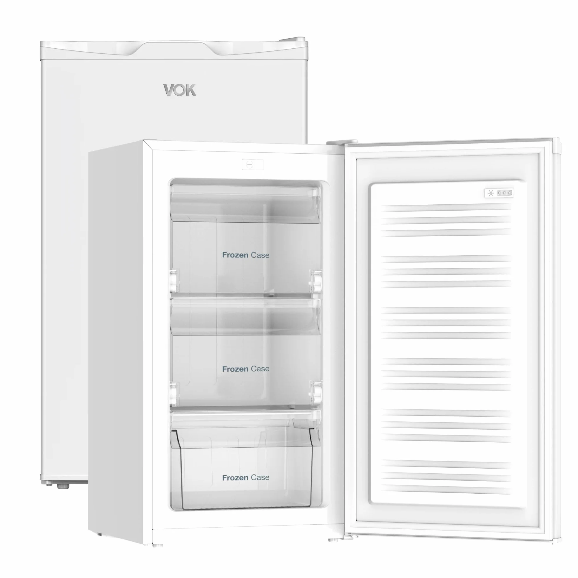 VOK Congelador Vertical Sobremesa 63 L Clase E Puerta Reversible Estático Blanco 82.5x45.3x45.5 cm