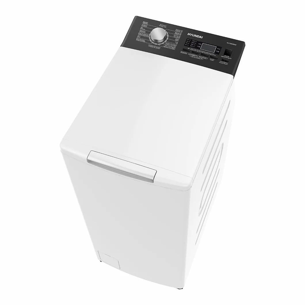 Hyundai Lavadora 8 Kg Carga Superior Blanco HLCS8300AI. 1900W, 1300rpm, 16 Programas, Función Stop&Go, Clase de Eficiencia Energética A