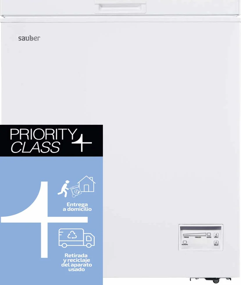 Sauber - Congelador Horizontal SERIE 5-145H - Eficiencia energética: F - Ancho: 70,5 cm - 145 litros - Función DUAL Frigo/Congelador - ENTREGA Y RETIRADA USADO EN DOMICILIO