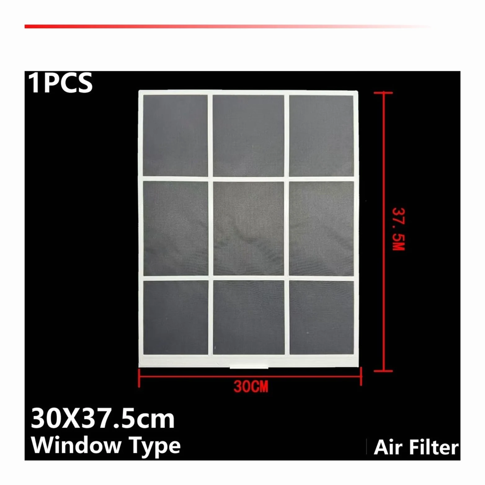 Filtro de aire acondicionado, compatible con Fujitsu,... | Atrapa el pelo de mascotas, fácil de instalar.(1PCS 300X375 window)