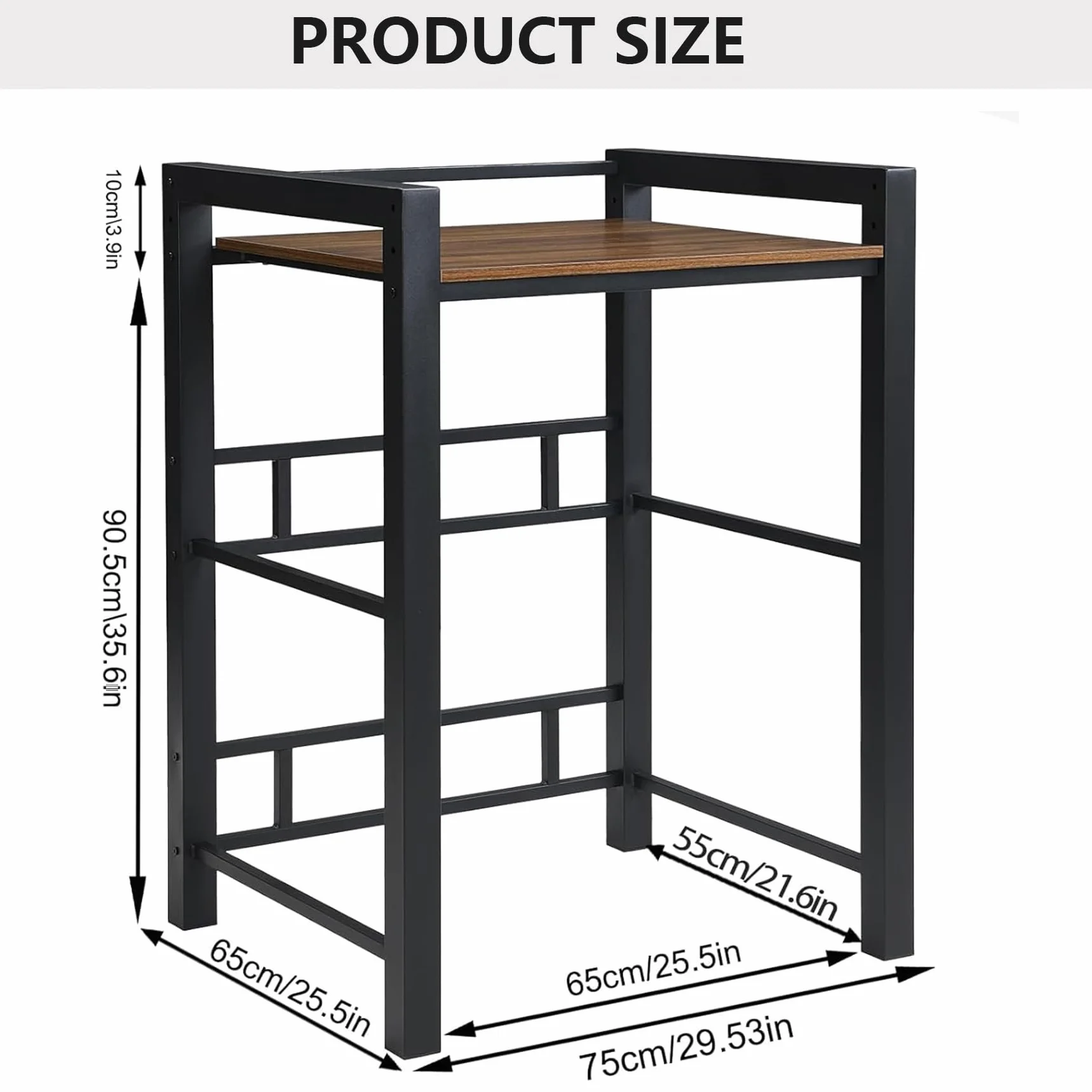Estantería para lavadora y secadora, armario para lavadora, estante para lavadora, estantería para lavadora con 3 alturas ajustables para baño o balcón, capacidad de carga 350 kg, 75x67x105