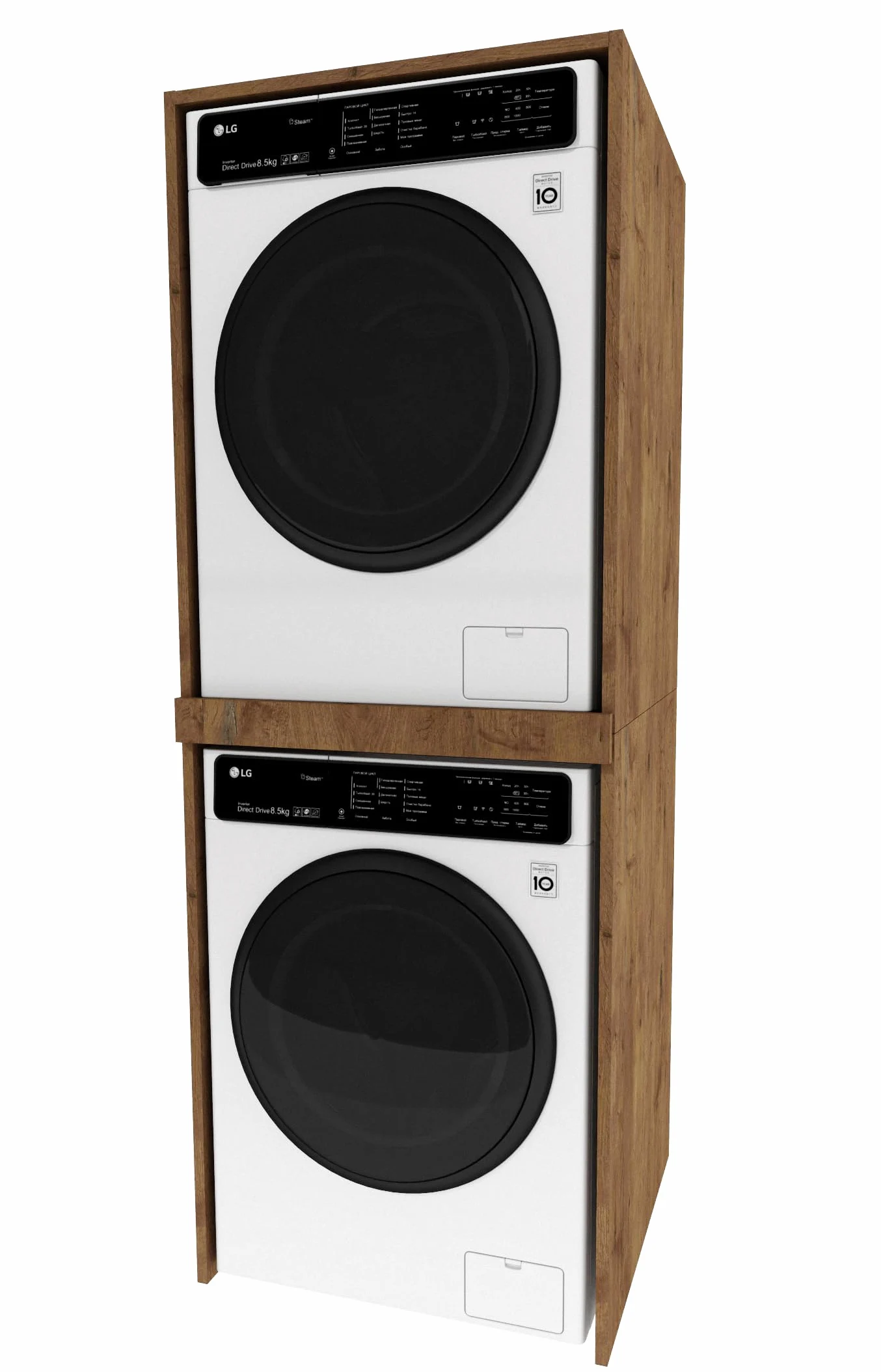 CraftPAK Torre de Lavado - Armario para Lavadora y Secadora | Mueble para Lavadora para lavadero - tamaño 66x180x65 cm marrón