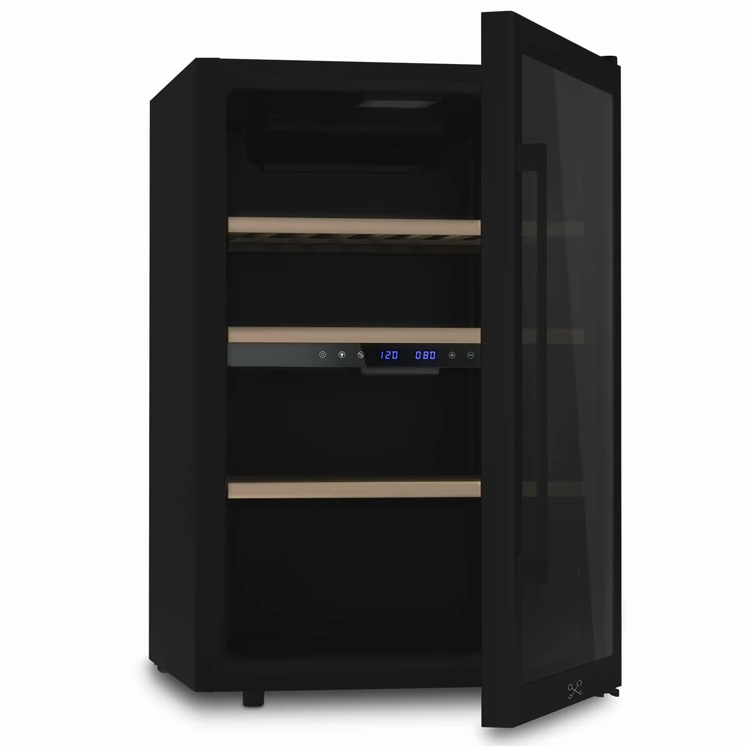 LES PETITS CHAMPS CAVCDB62 vinoteca dual zone Black Edition, Capacidad 138L, 2 Zonas de Temperatura de 5°C a 18°C, Anti-UV, LED