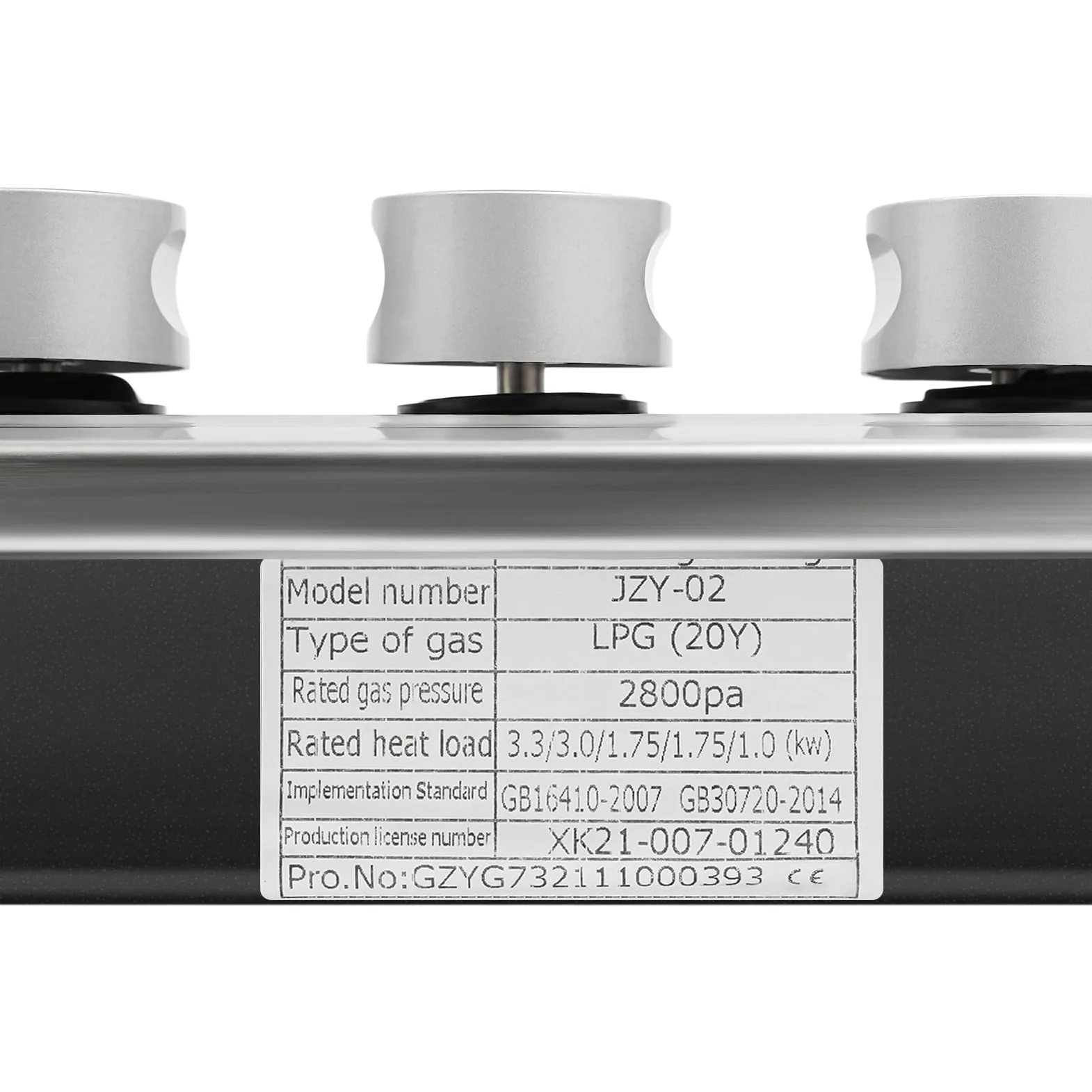 Cocina de gas de 5 fuegos, 86 cm, empotrable para cocina, acero inoxidable, encendido electrónico, placas de gas LPG/gas natural, 2800 pa, placa de gas Drop-in moderna