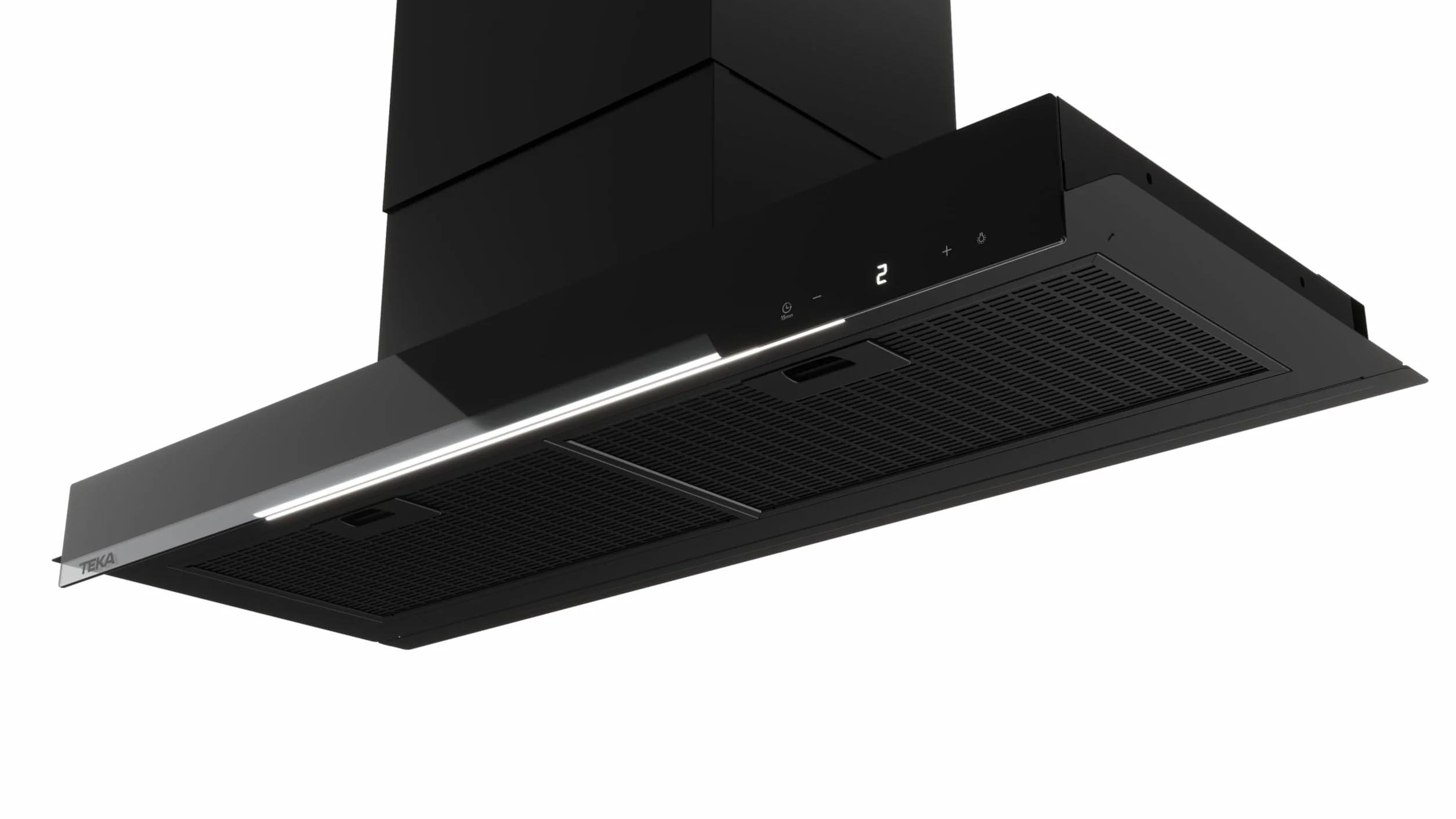 TEKA Campana Extractora Integrada 90 cm, 3 Velocidades + 1 Intensiva, Motor EcoPower, Iluminación LED, Filtros Metálicos, Recirculación, Clase Energética A+, Integra GFI 97350 EOS BK