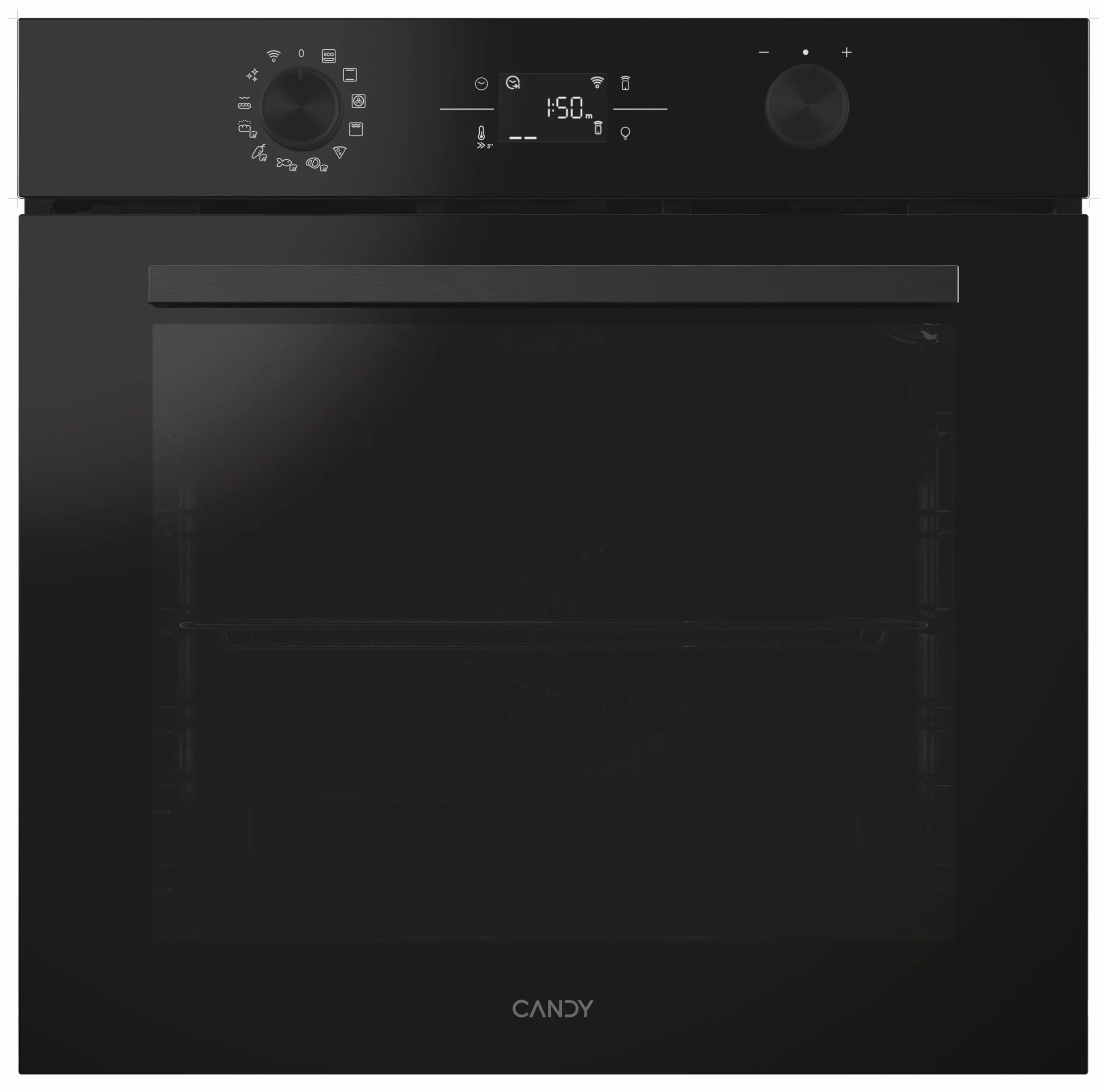 Candy C-Bake 600 CA6 N5B3EYTB, Horno Multifunción, 78L, WIFI, 3300W, 1 Bandeja y 2 Rejillas, Pirólisis + Aquálisis, Convección, 13 Funciones, Puerta 4 Cristales, Full Black
