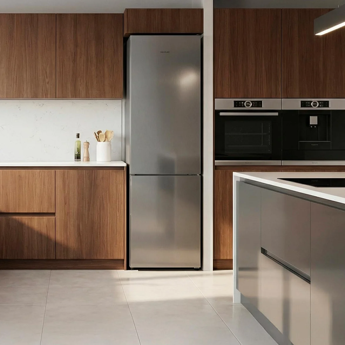 Cecotec Frigorífico Combi 356L Total NoFrost Bolero CoolMarket Combi 356i Inox D. Alto 200cm, Ancho 59,5cm, Fast Freezing, FreshnessFlex HUB, HumidityFlex HUB, Luz LED y Display Interior