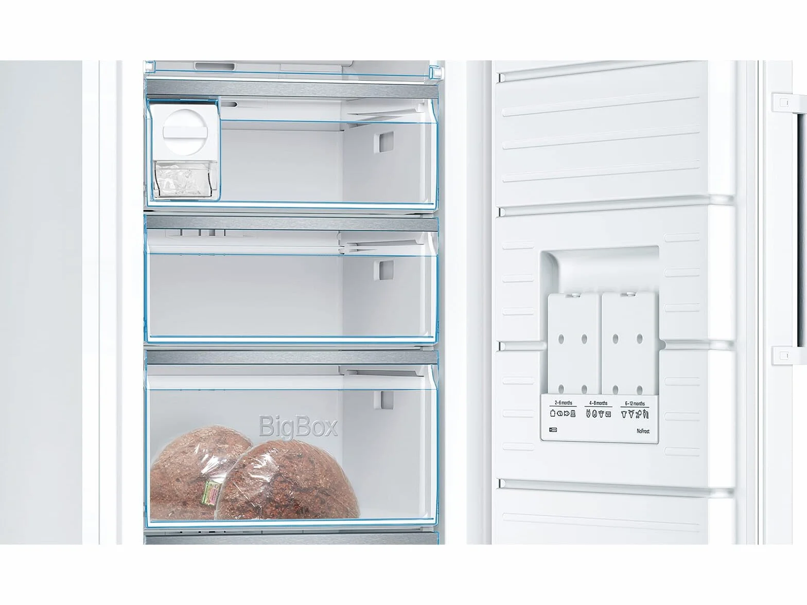 Bosch GSN51AWCV Serie 6 - Congelador independiente, 161 x 70 cm, 175 kWh por año, color blanco, 290 L, tamaño XXL, iluminación LED, VarioZone, NoFrost