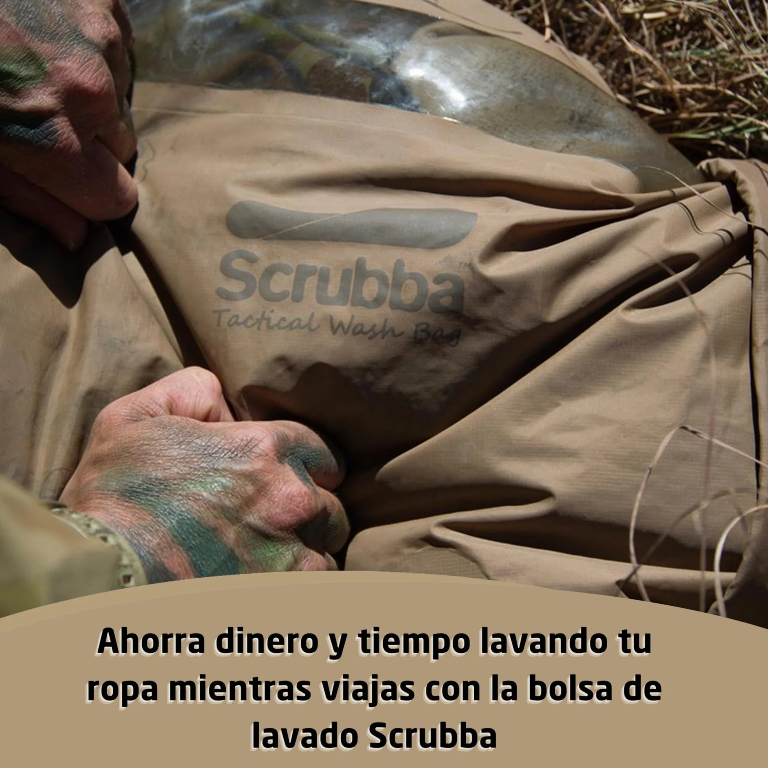 Scrubba Tactical Bolsa de Lavado Portátil 2.0 - Sistema de Lavado Impermeable para Viajes Camping Senderismo