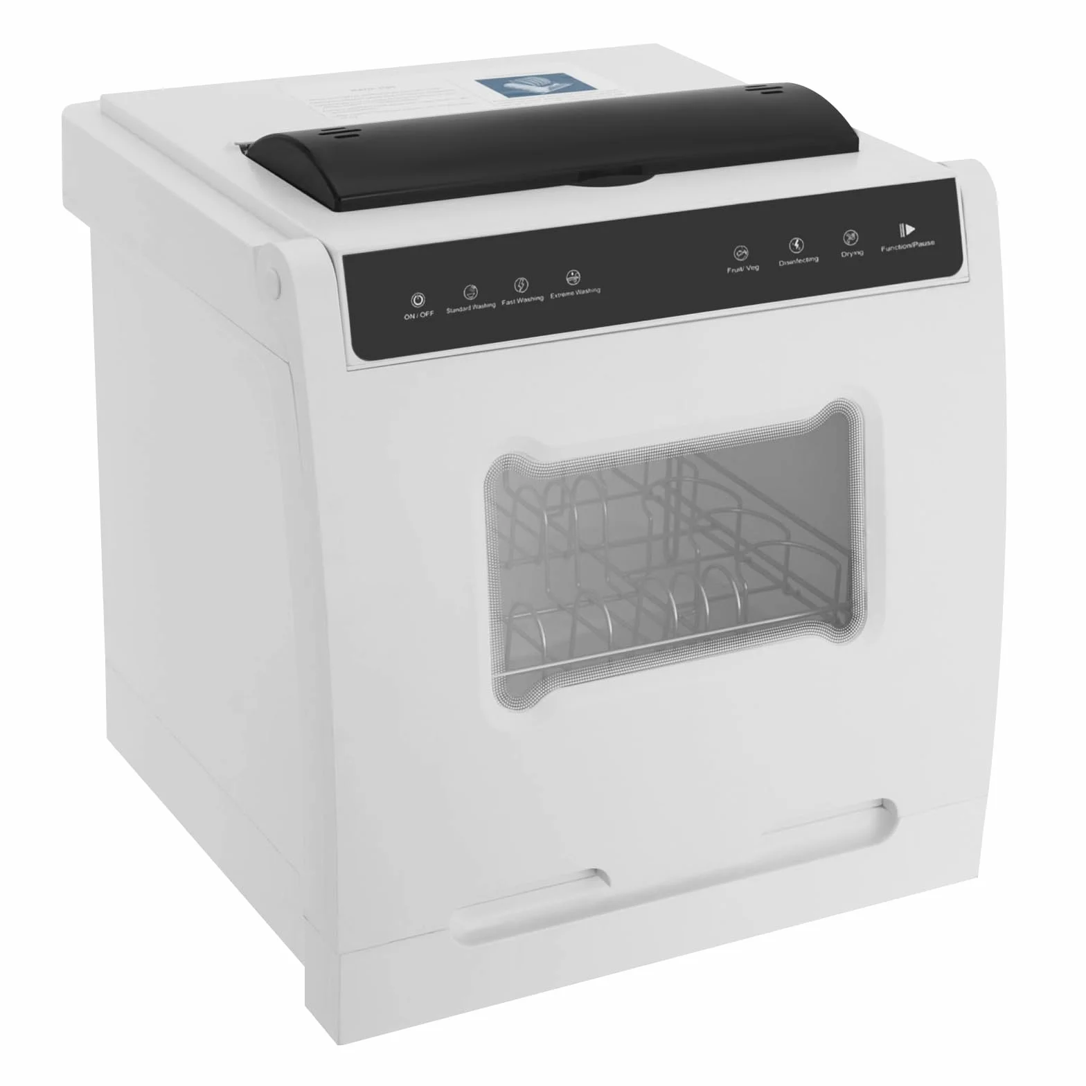 Lavavajillas portátil de encimera, lavavajillas de mesa con cuatro modos de lavado, lavado estándar, lavado rápido, lavado extremo y frutas y verduras,360° doble vaporización, mini