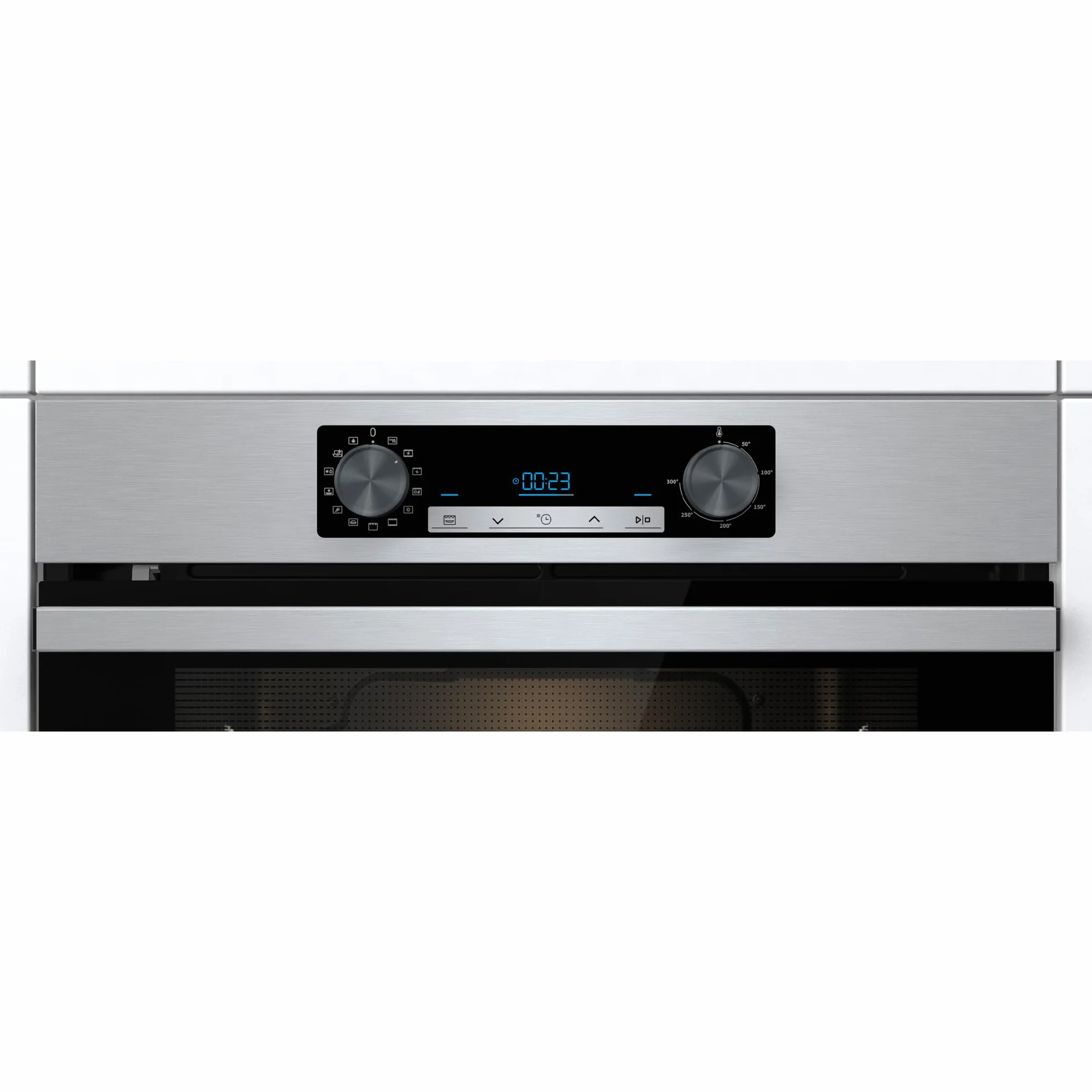 Hisense BI64211PX Horno Multifunción Pirolítico + Función Freidora de Aire sin Aceite, Gran Capacidad 77L,Cocción Simultanea 5 Niveles, ventilador XXL, Pizza mode 300º, Puertas removibles Inox